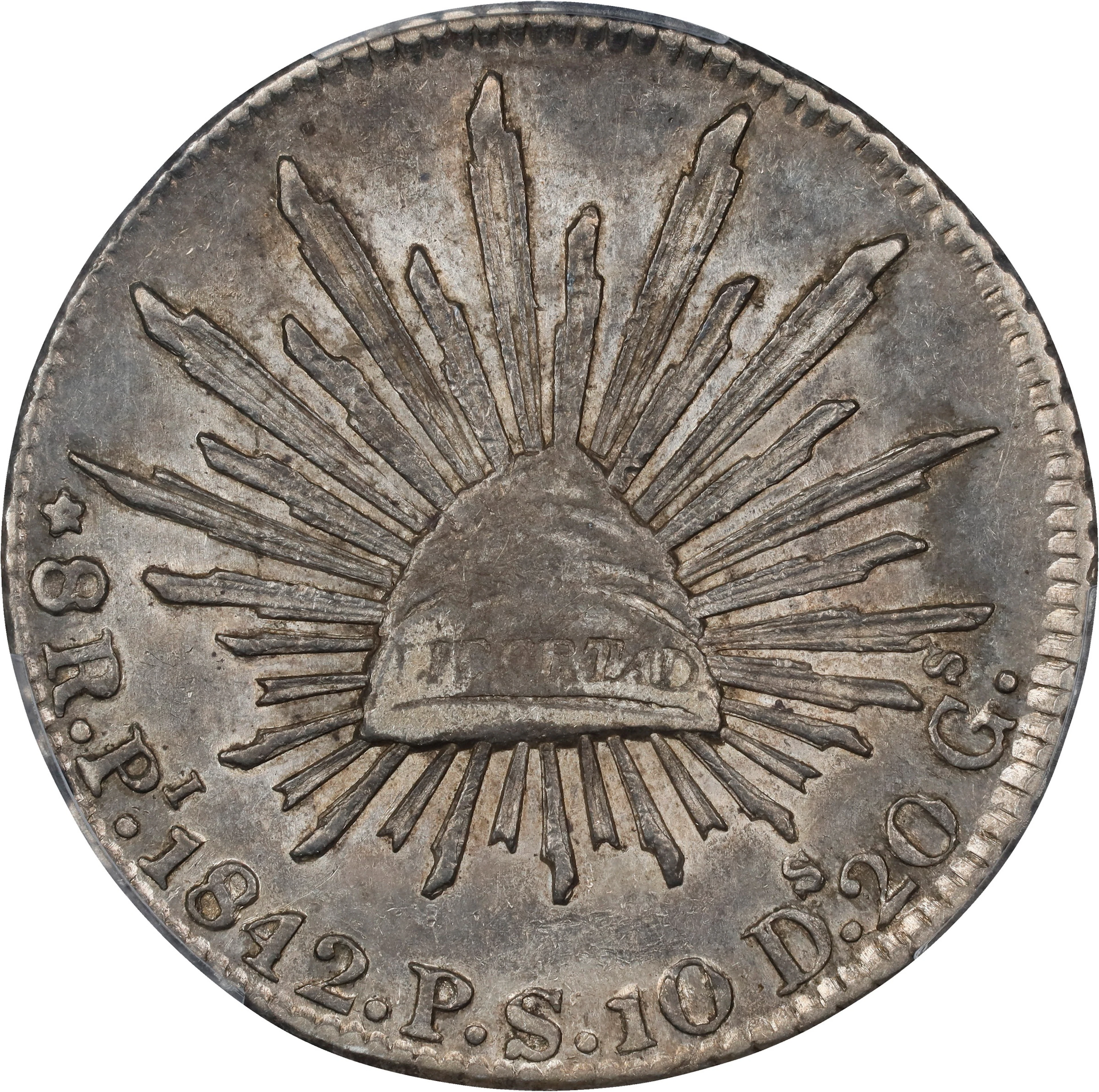 MEXICO. 8 Reales, 1842-Pi PS. San Luis Potosi Mint. PCGS EF-45.