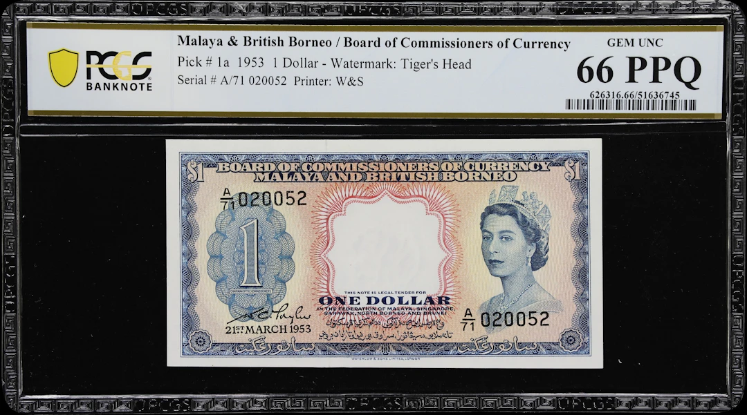MALAYA AND BRITISH BORNEO. Board of Commissioners of Currency. 1 Dollar