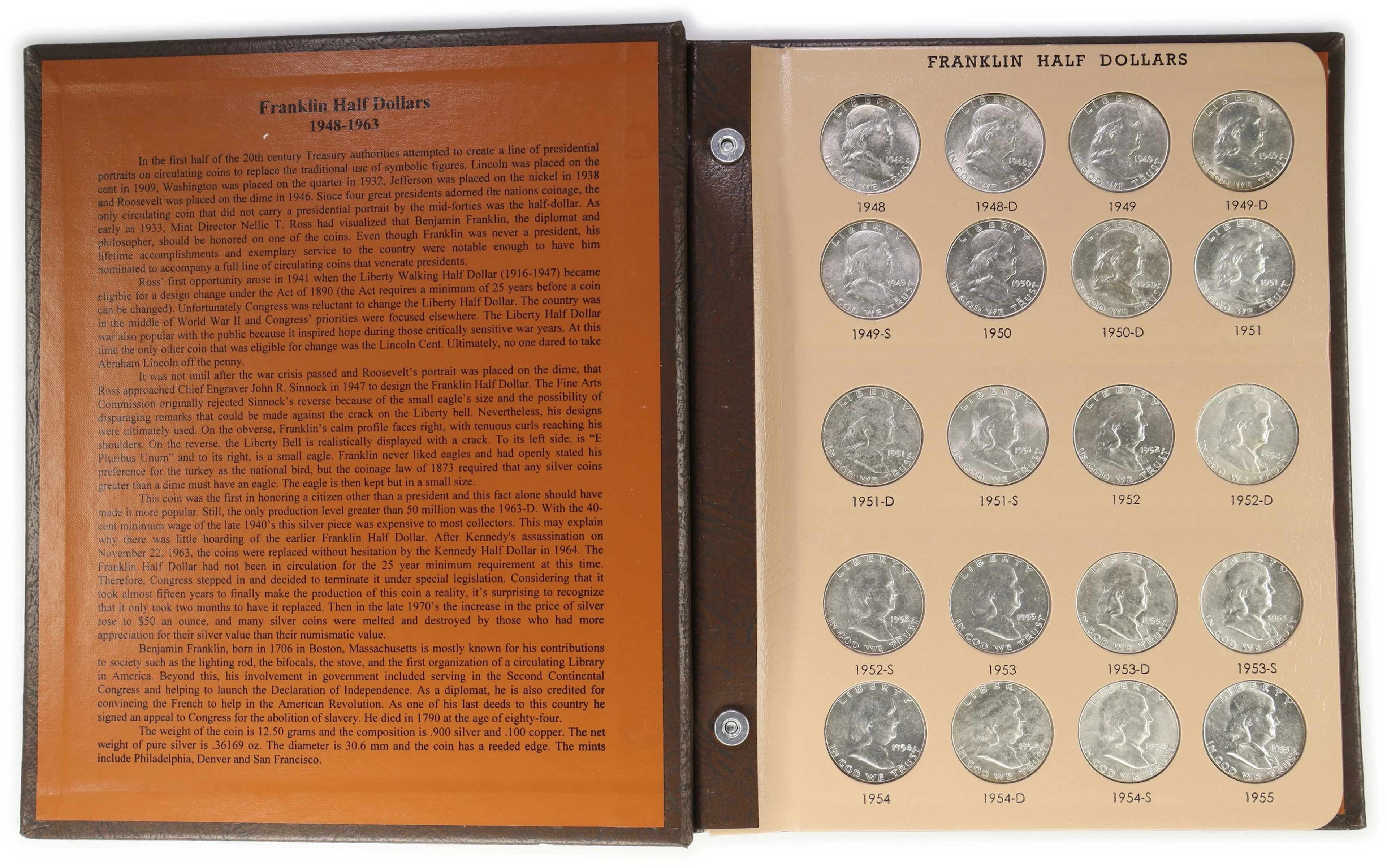 (12.513 oz, 389.189 g ASW). $17.50 Face Value in Album of 90% Silver