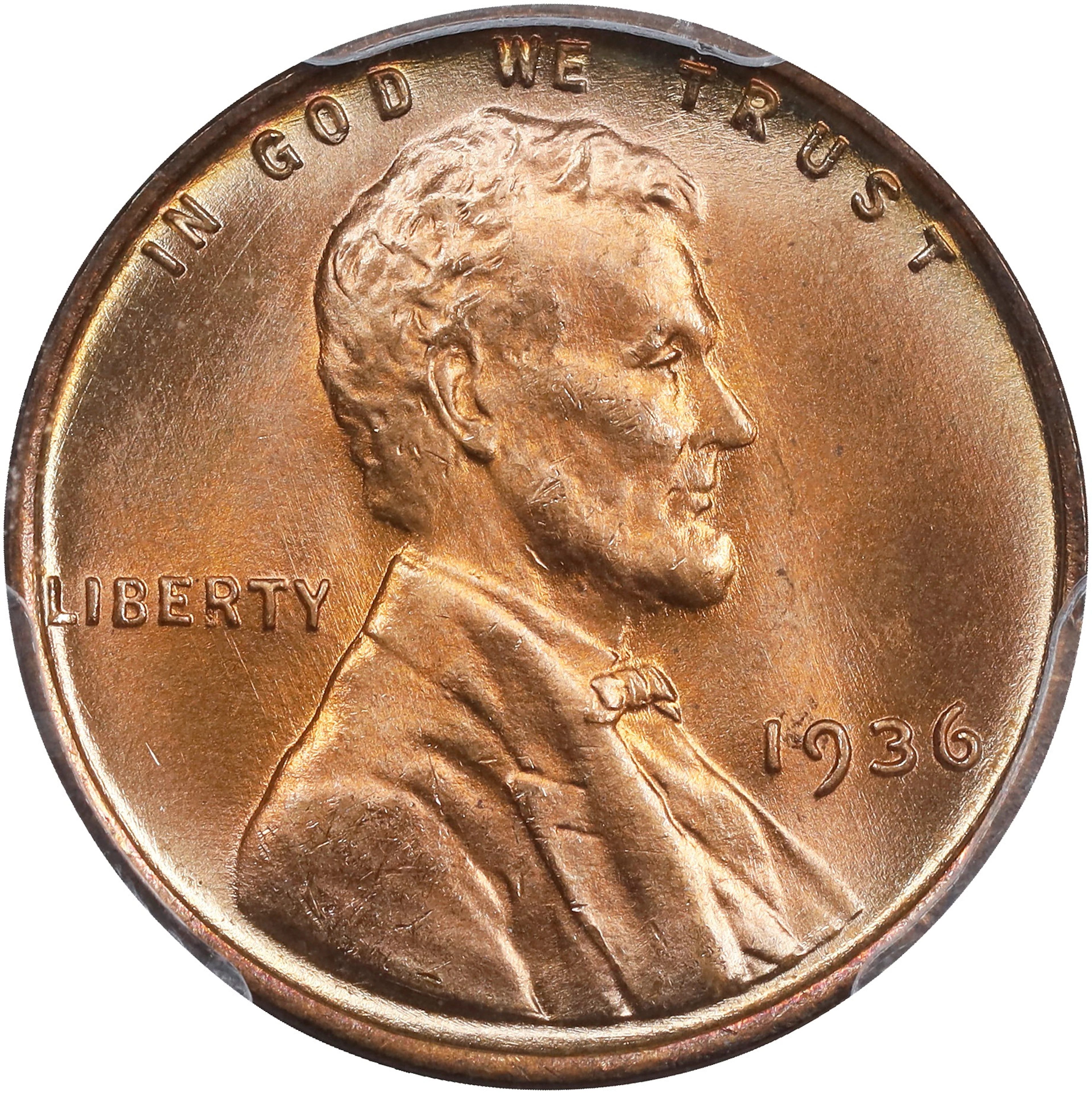 1936 Lincoln Cent. MS-67 RD (PCGS).