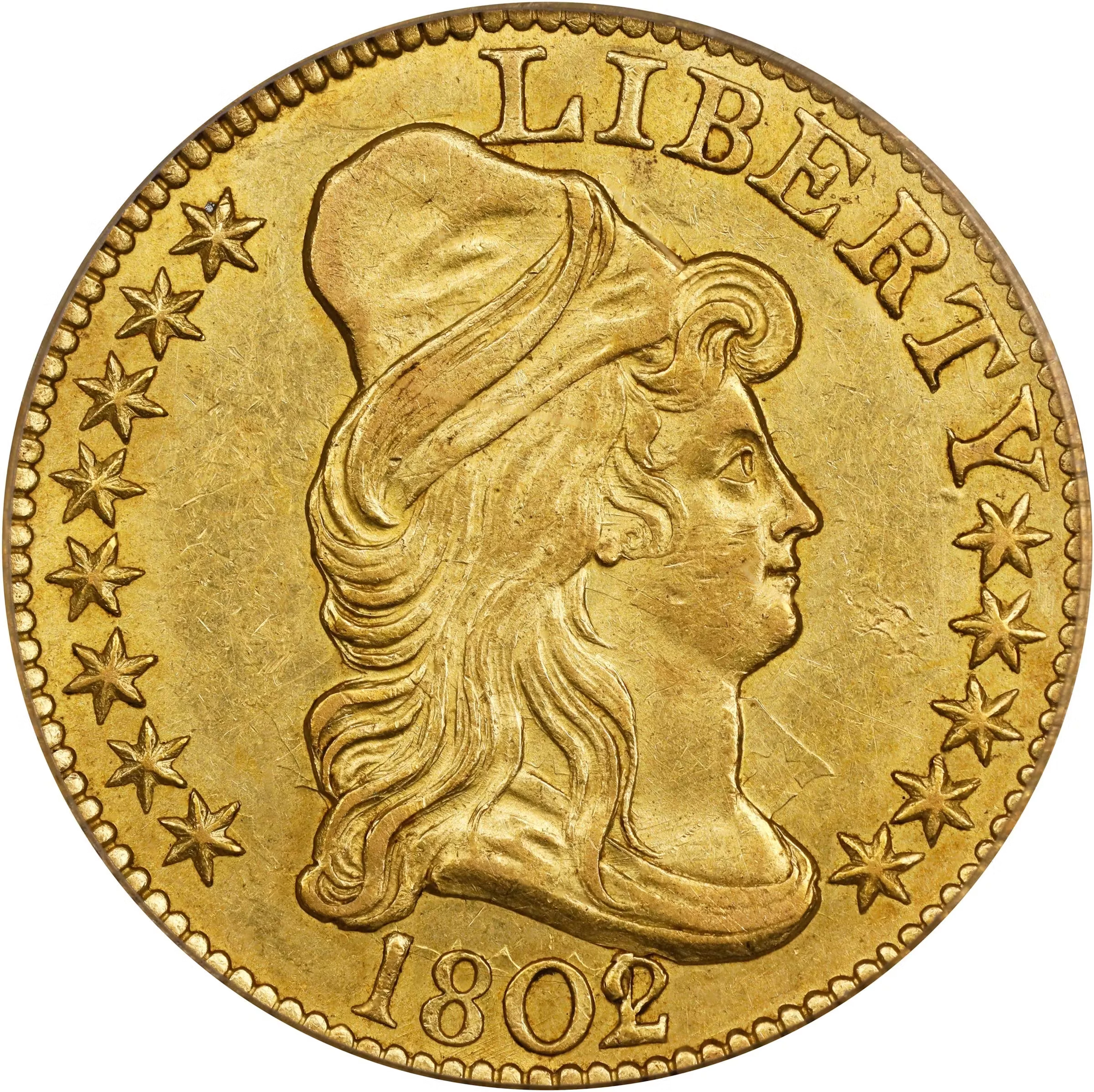 1802/1 Capped Bust Right Half Eagle. BD-8. Rarity-4. High Overdate.
