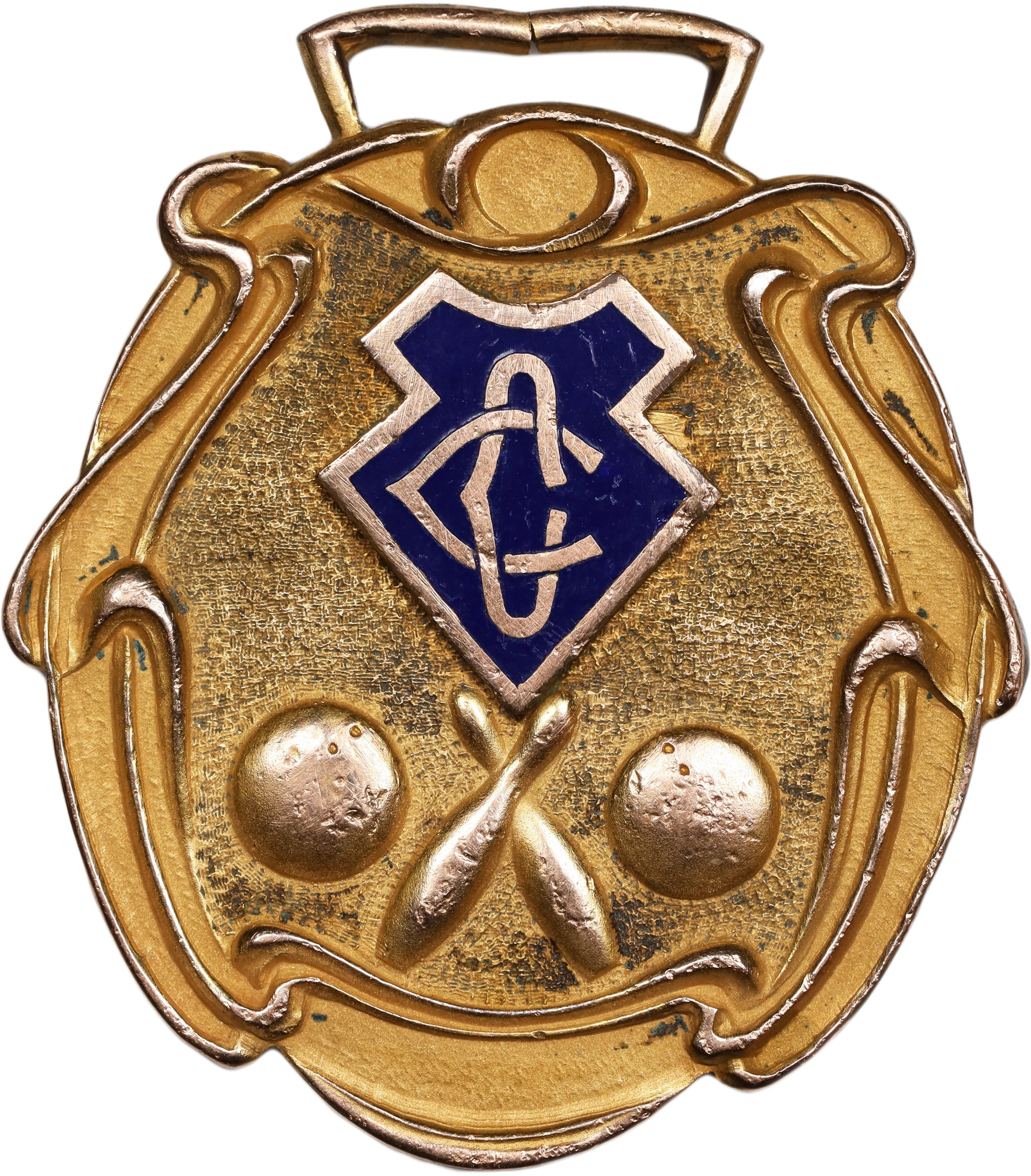 PHILIPPINES. Colombia Club Bowling Award Gilt Bronze Medal, 1912.