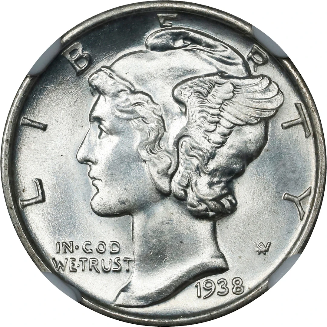 1938-S Mercury Dime. MS-66 FB (NGC). CAC.