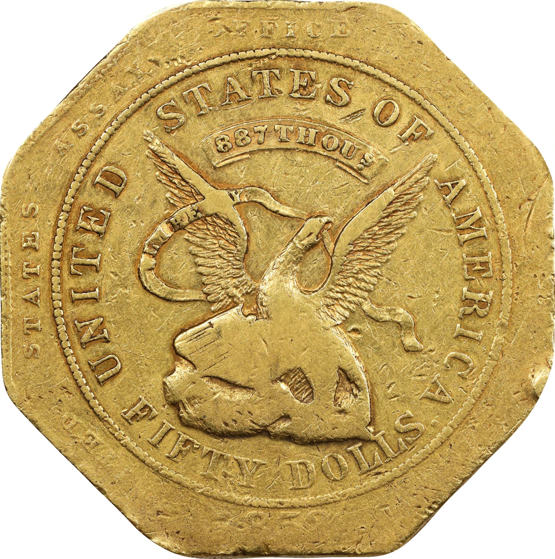 1852 United States Assay Office of Gold $50. K-13. Rarity-4+. 887