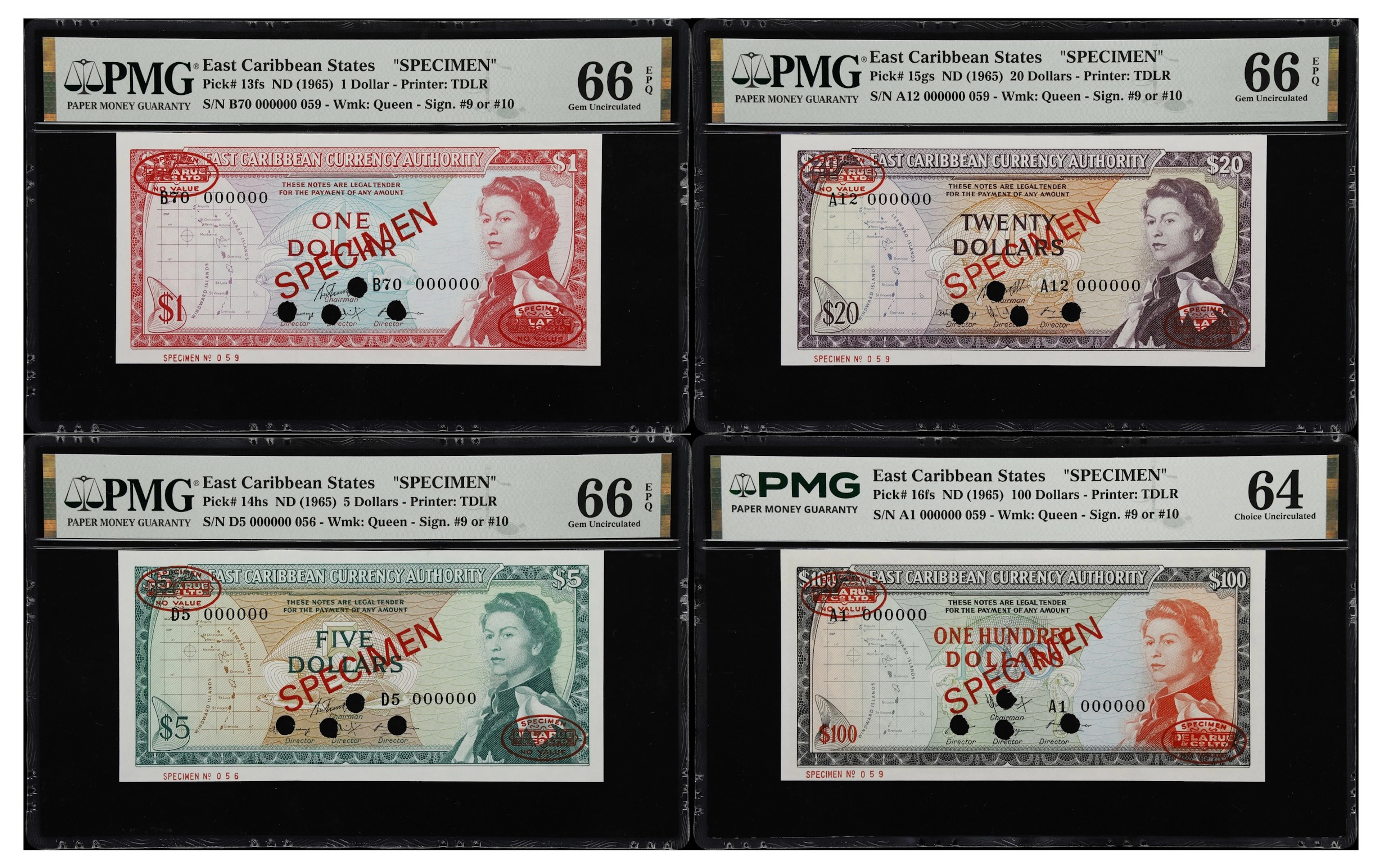 EAST CARIBBEAN STATES. Lot of (4). East Caribbean Currency Authority.