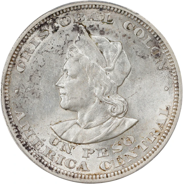 EL SALVADOR. Peso, 1911-CAM. Philadelphia or San Francisco Mint. PCGS AU-55.