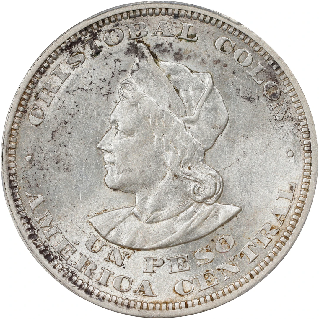 EL SALVADOR. Peso, 1911-CAM. Philadelphia or San Francisco Mint. PCGS AU-55.