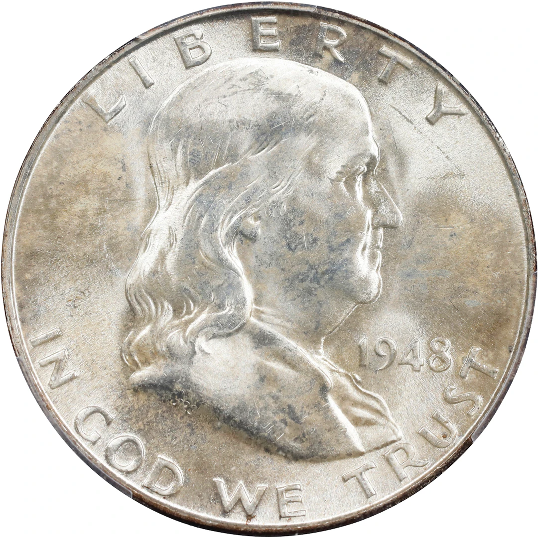1948-D Franklin Half Dollar. MS-66 FBL (PCGS).