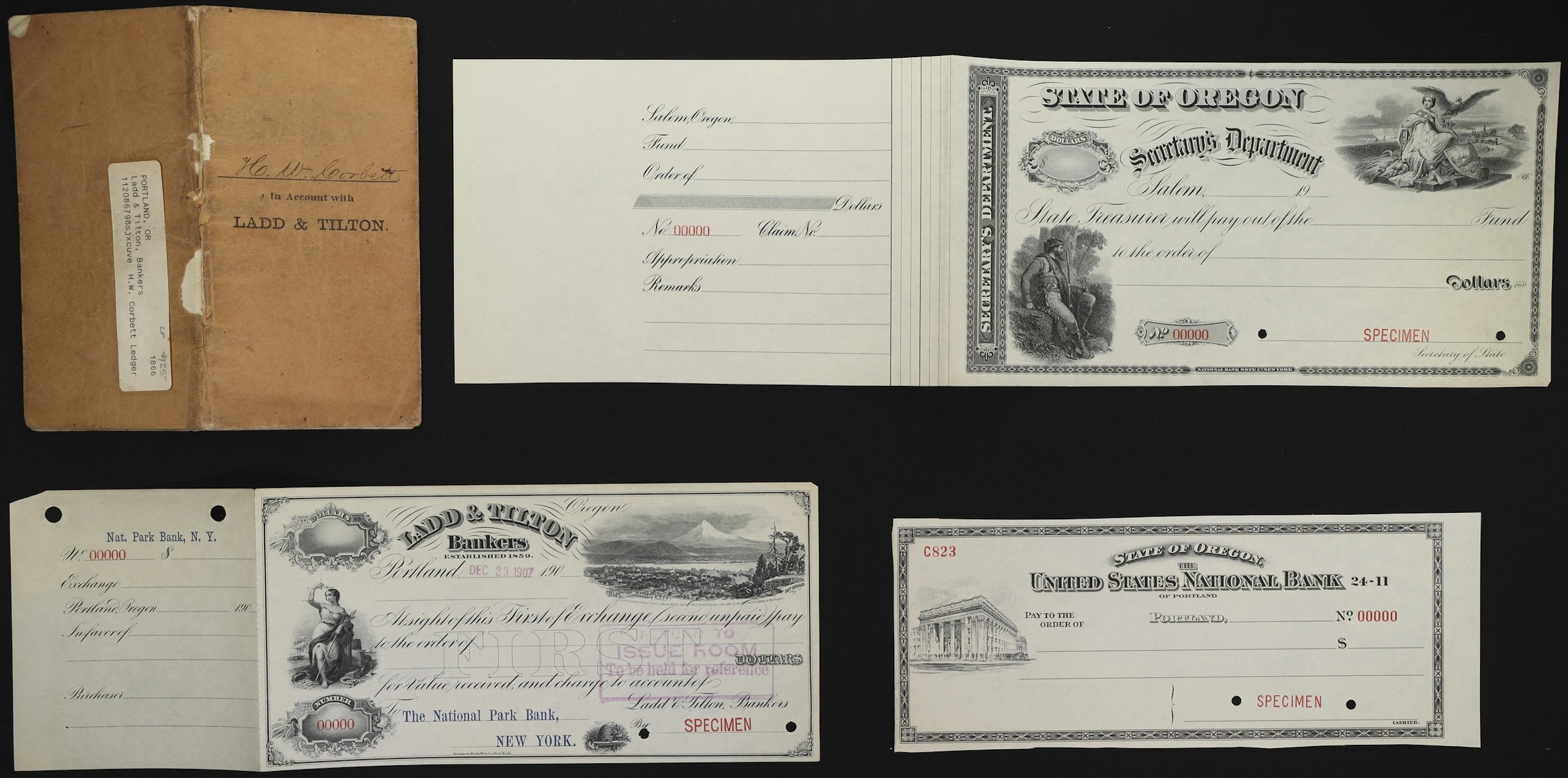 Lot of (4) Oregon. Mixed Issuers. 1866 - 19xx Mixed Denominations.
