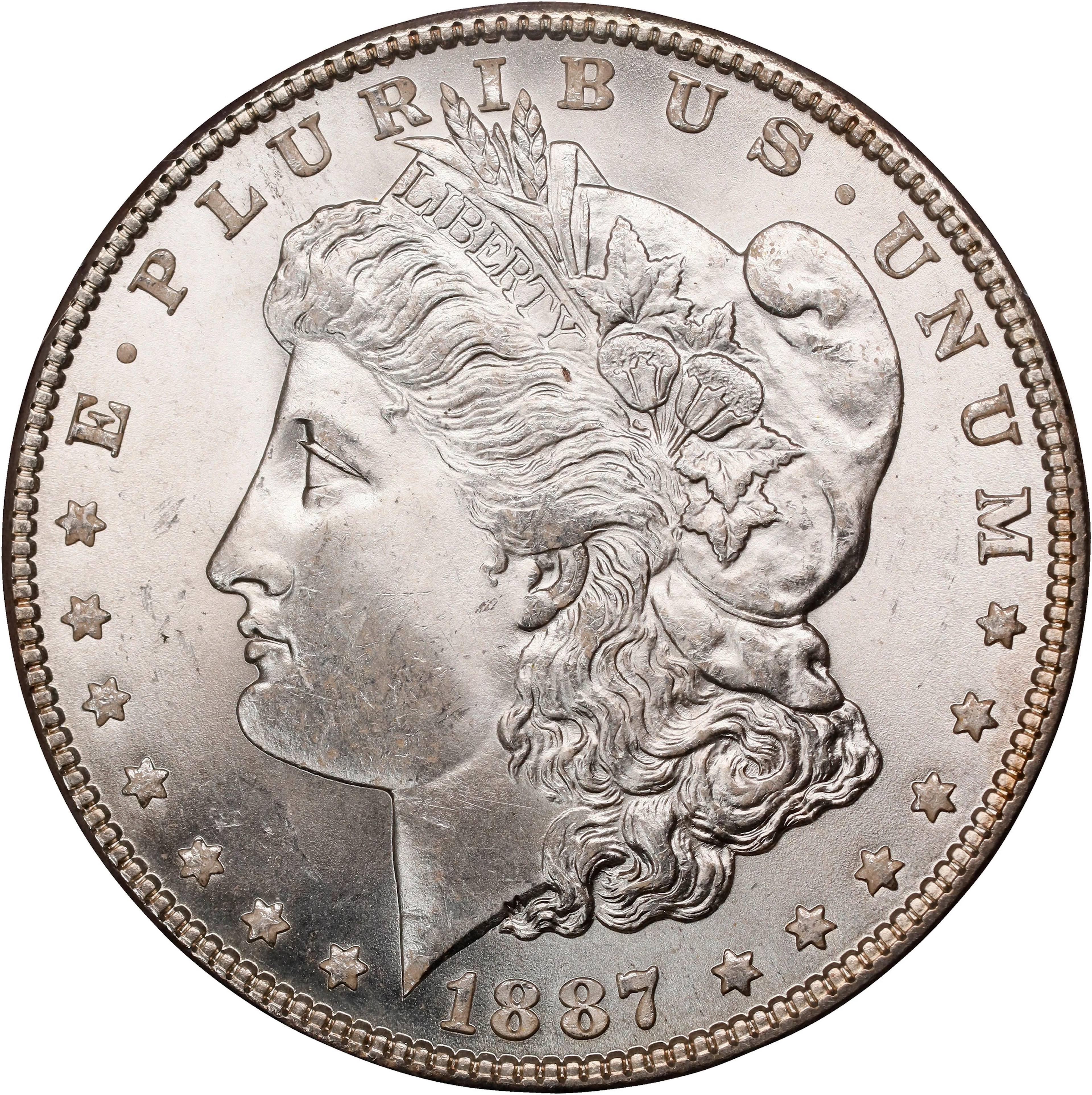 1887 Morgan Silver Dollar. MS-65 (PCGS). OGH Generation 1.2 Rattler.