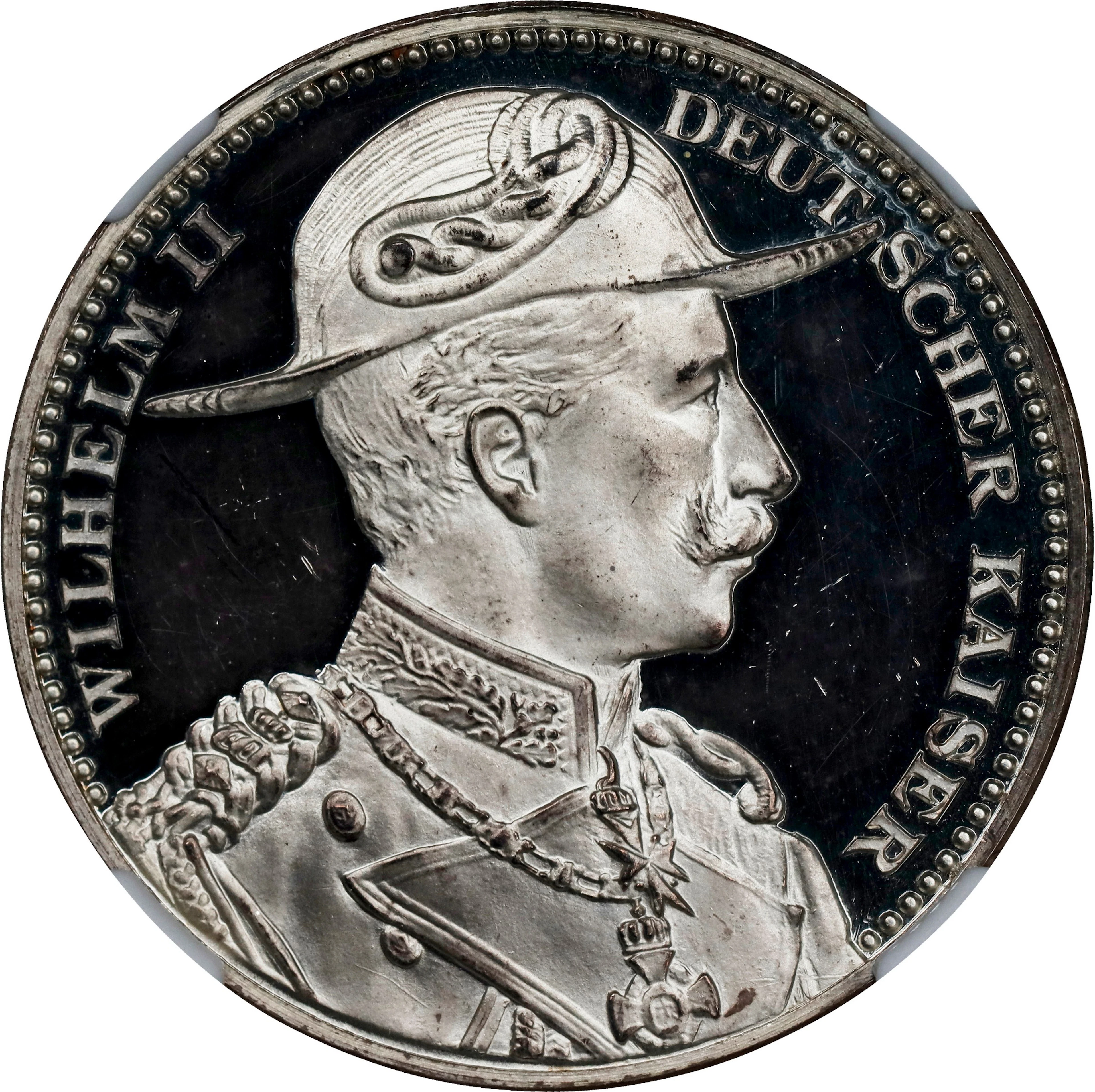 CHINA. Wilhelm II/Boxer Rebellion Silver Medal, 1900. NGC PROOF-64 Ultra Cameo.