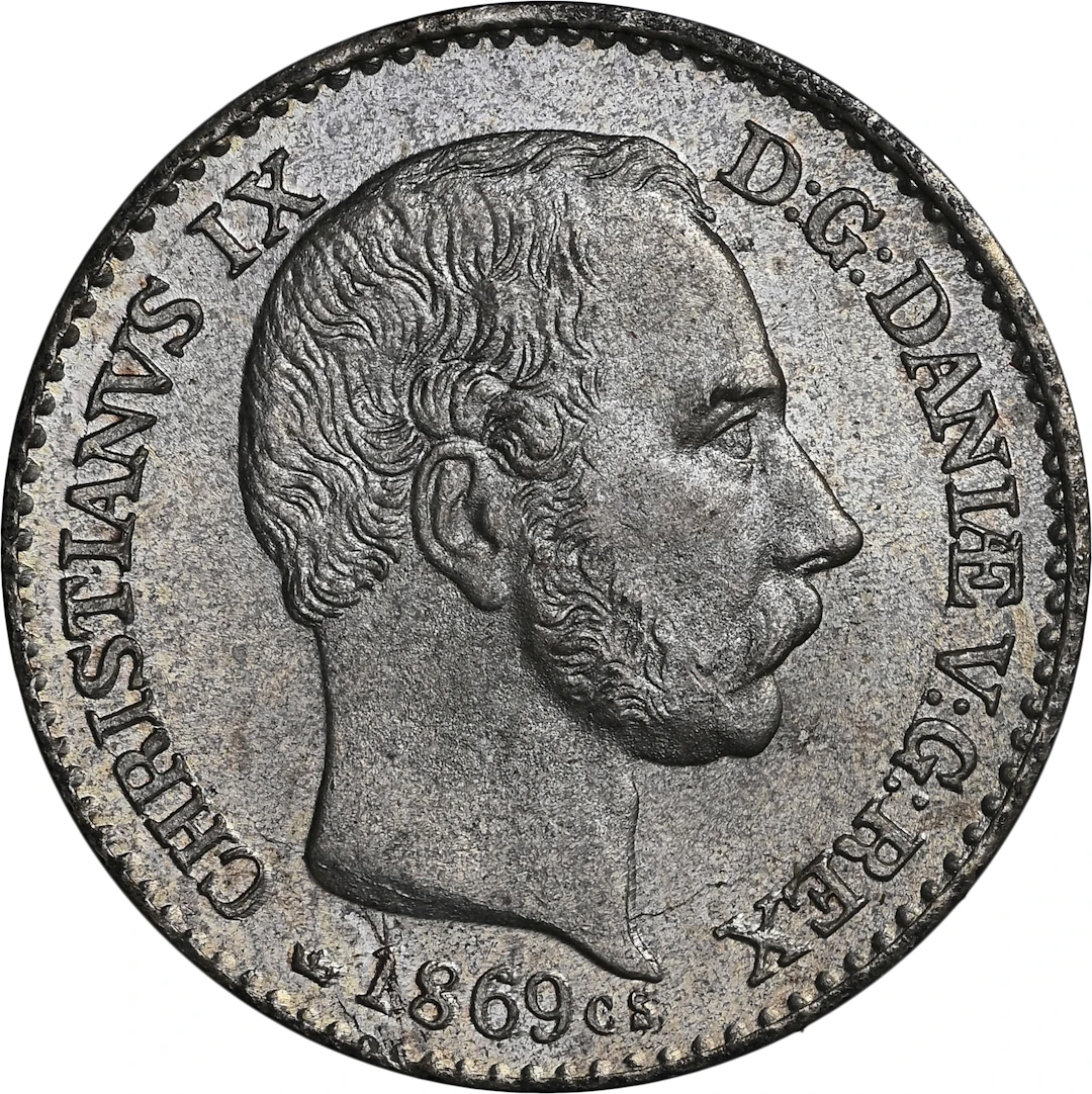 DENMARK. 4 Skilling Rigsmønt, 1869. Copenhagen Mint. Christian IX. NGC MS-68.