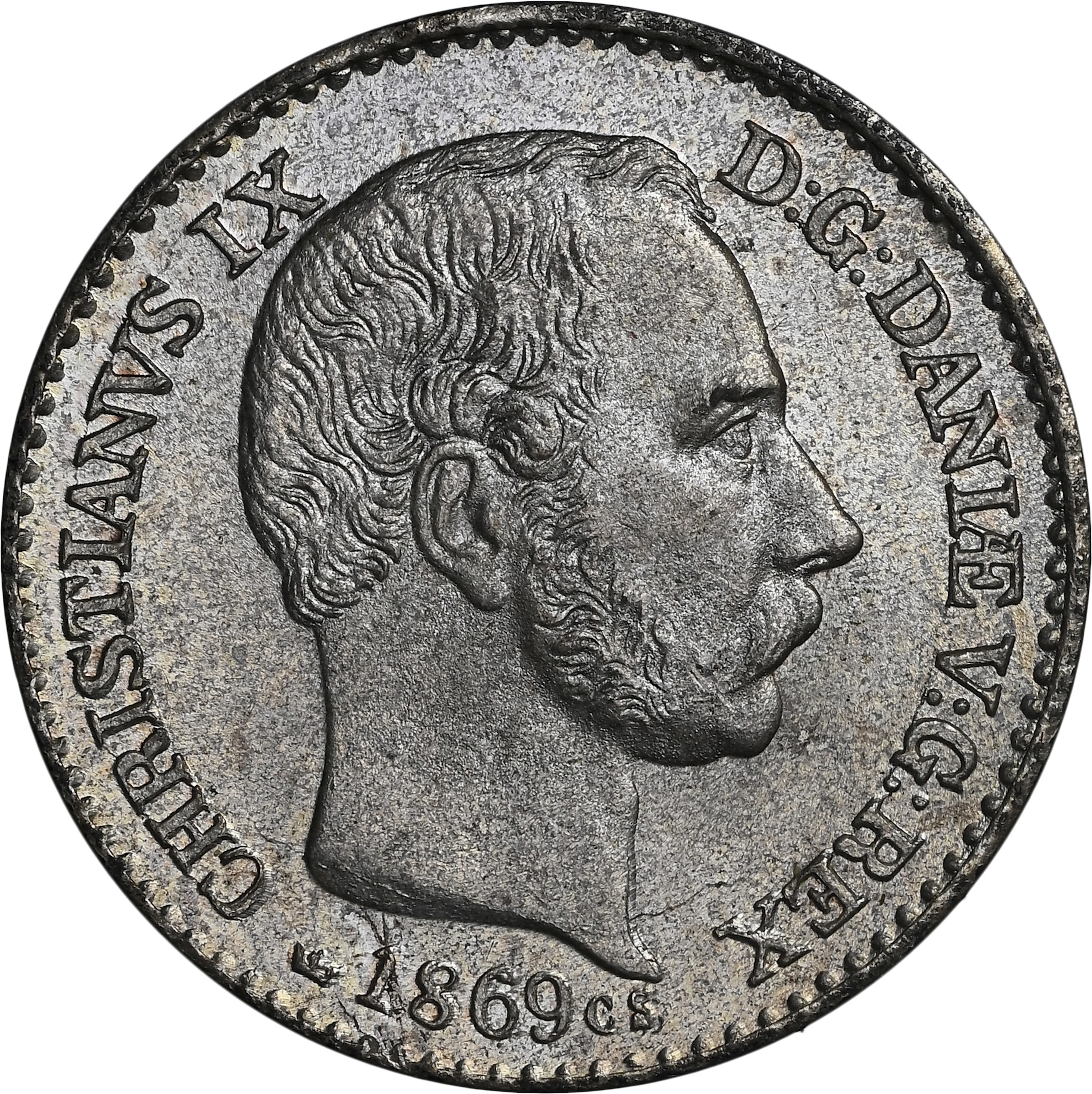 DENMARK. 4 Skilling Rigsmønt, 1869. Copenhagen Mint. Christian IX. NGC MS-68.