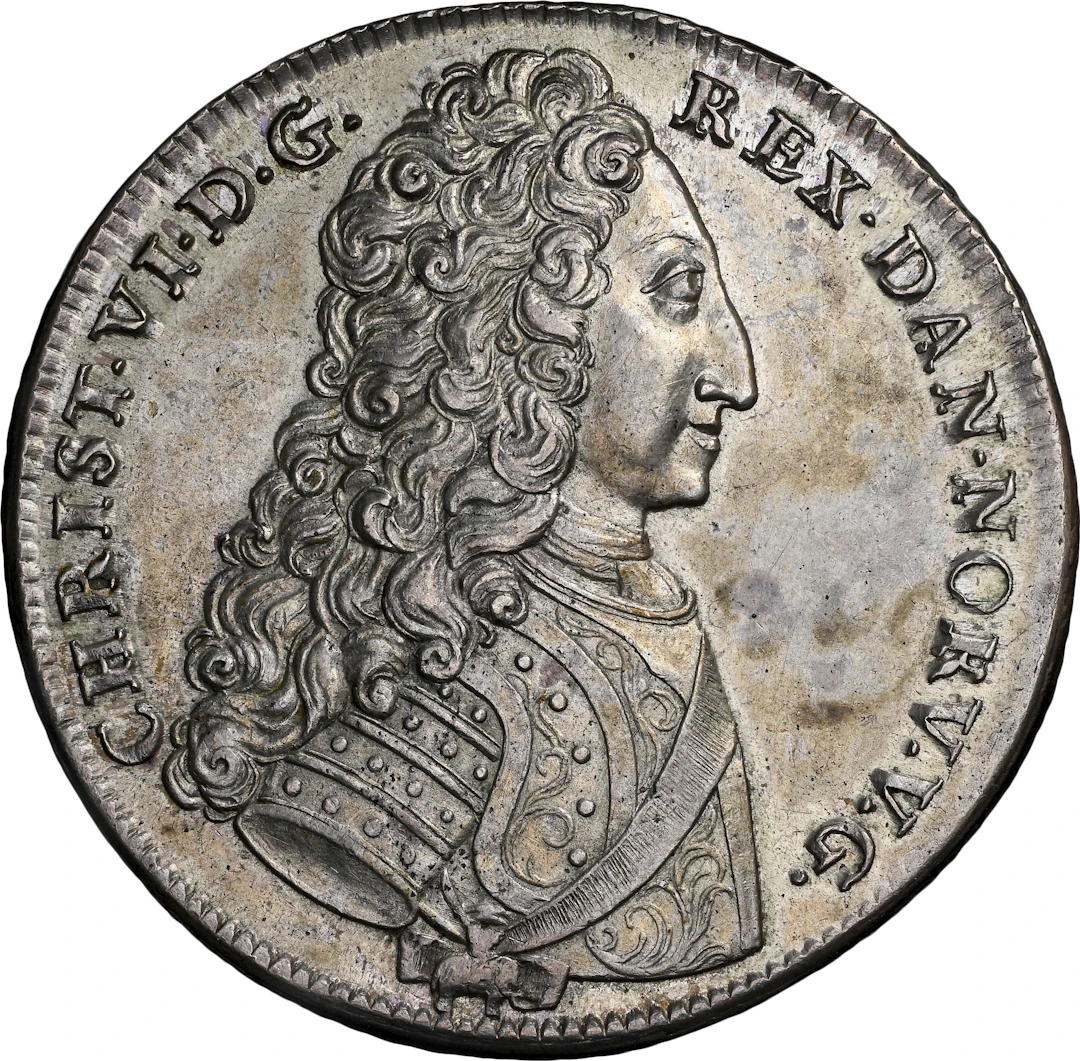 NORWAY. 6 Mark (Kronerigsdaler), 1733. Copenhagen Mint. Christian