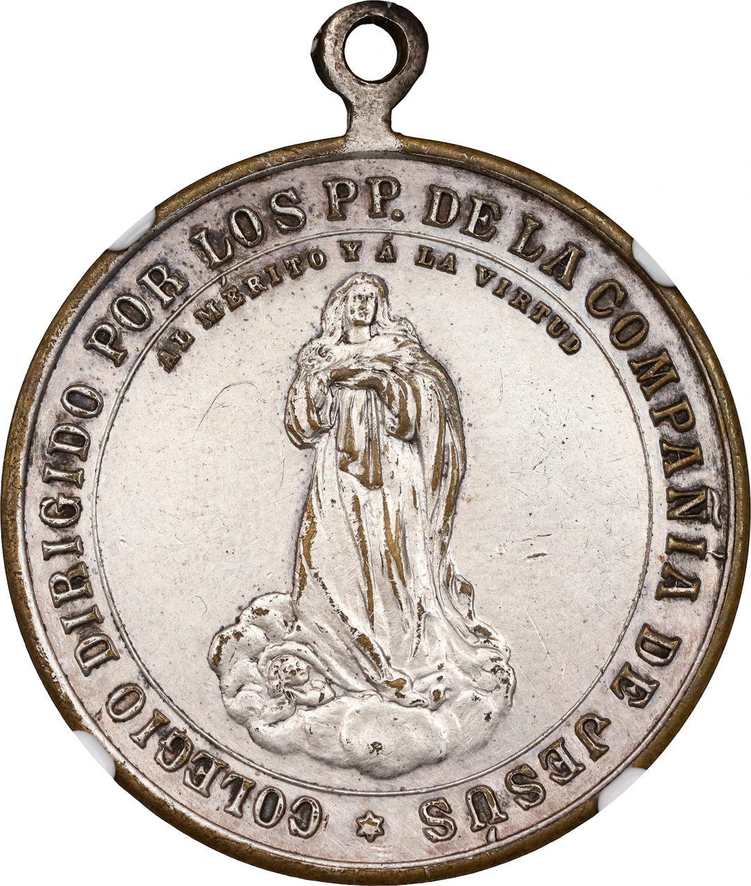 PHILIPPINES. Manila. Athenaeum Merit Silvered Brass Medal, ND (ca.
