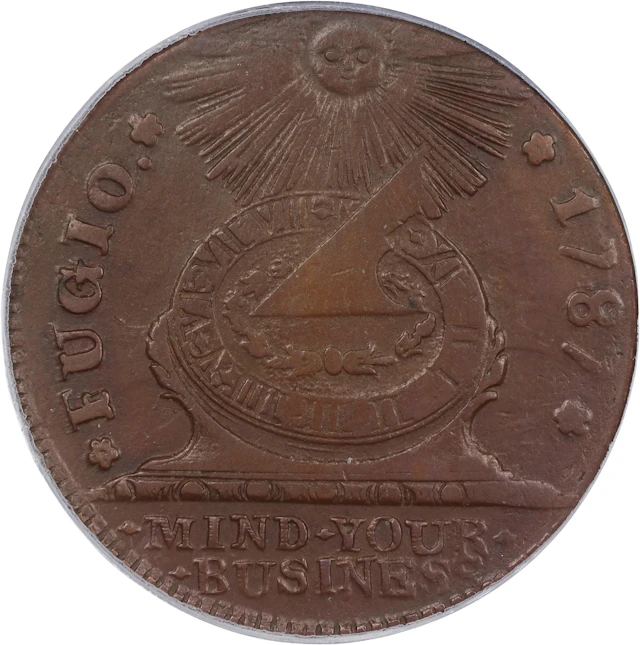 1787 Fugio Cent. Pointed Rays. Newman 12-M, W-6800. Rarity-3. STATES