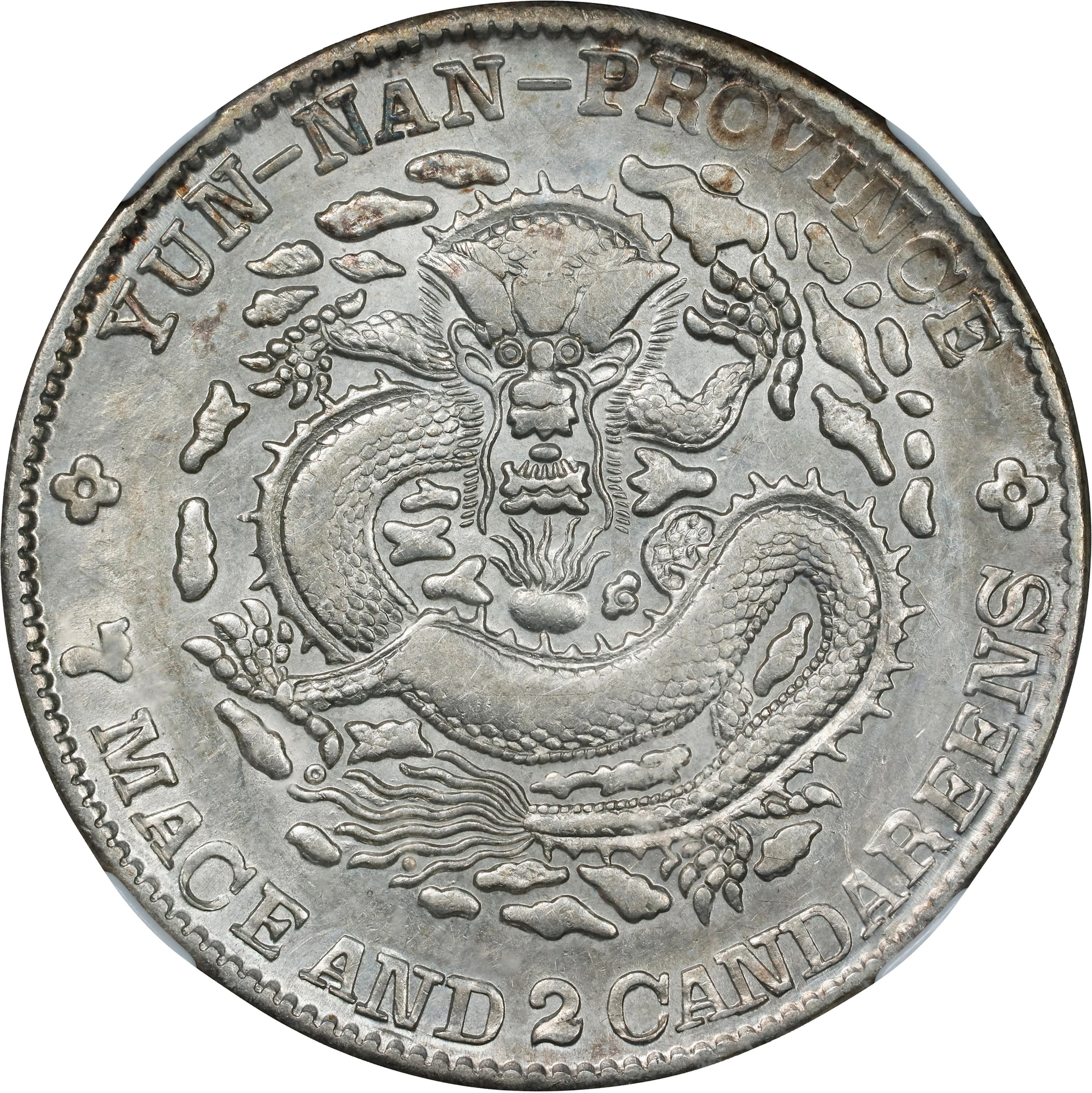(t) CHINA. Yunnan. 7 Mace 2 Candareens (Dollar), ND (1908). Kunming