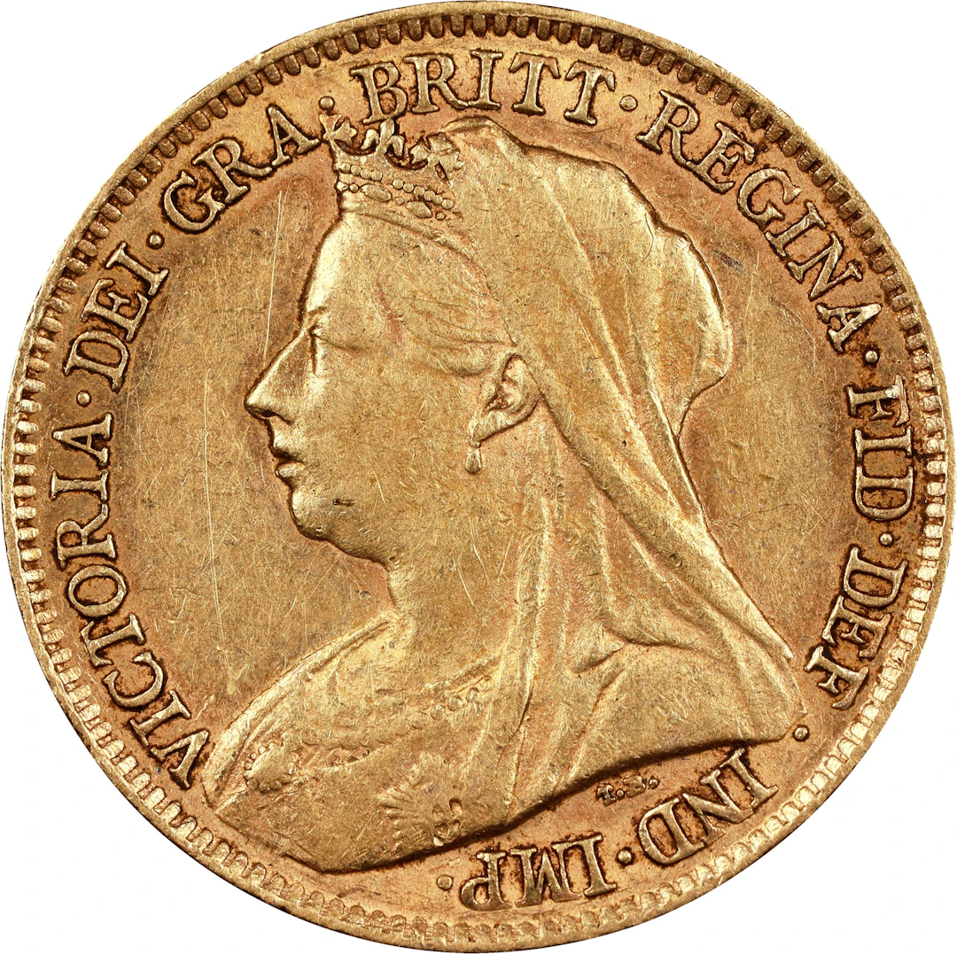 (0.118 oz, 3.67 g AGW). Great Britain. 1894 Gold Half Sovereign.