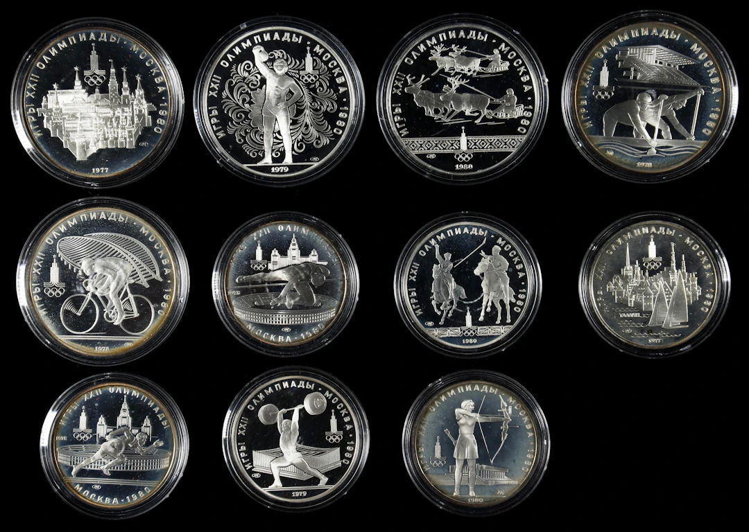 (t) RUSSIA. Moscow Olympics Set (28 Pieces), 1980. Average Grade: GEM PROOF.