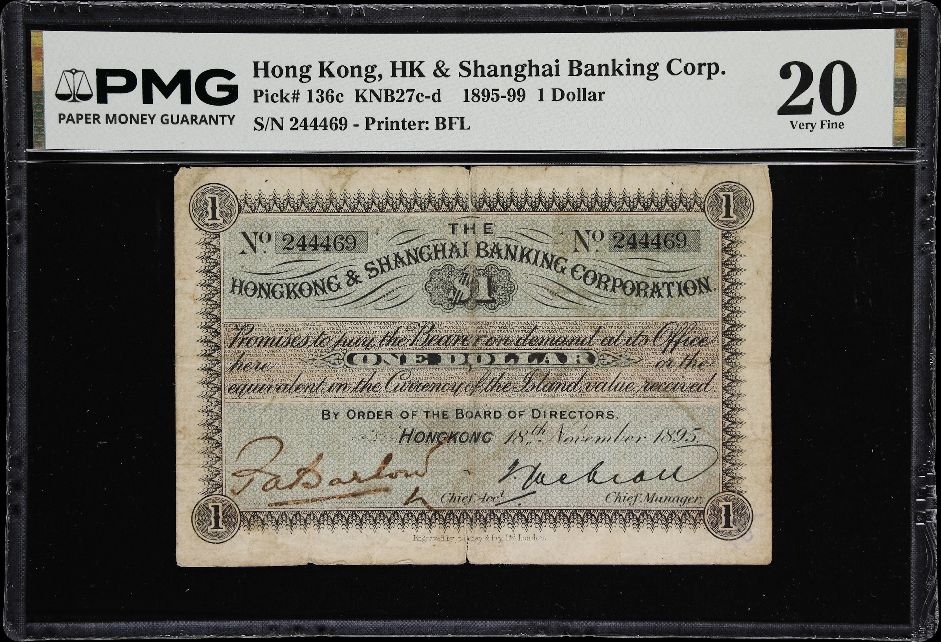 HONG KONG (SAR). Hong Kong & Shanghai Banking Corporation. 1 Dollar