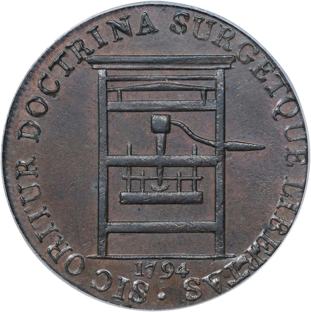 1794 Franklin Press Token. W-8850. Rarity-1. Plain Edge. MS-63 BN (PCGS).