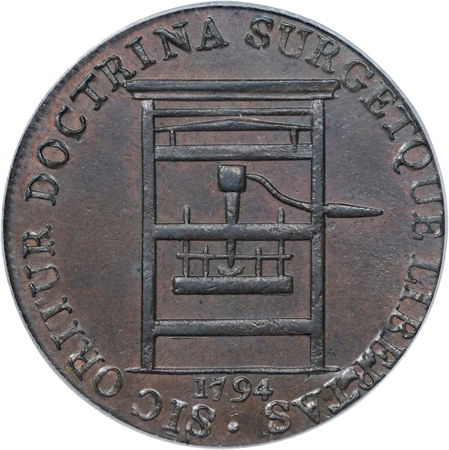 1794 Franklin Press Token. W-8850. Rarity-1. Plain Edge. MS-63 BN (PCGS).