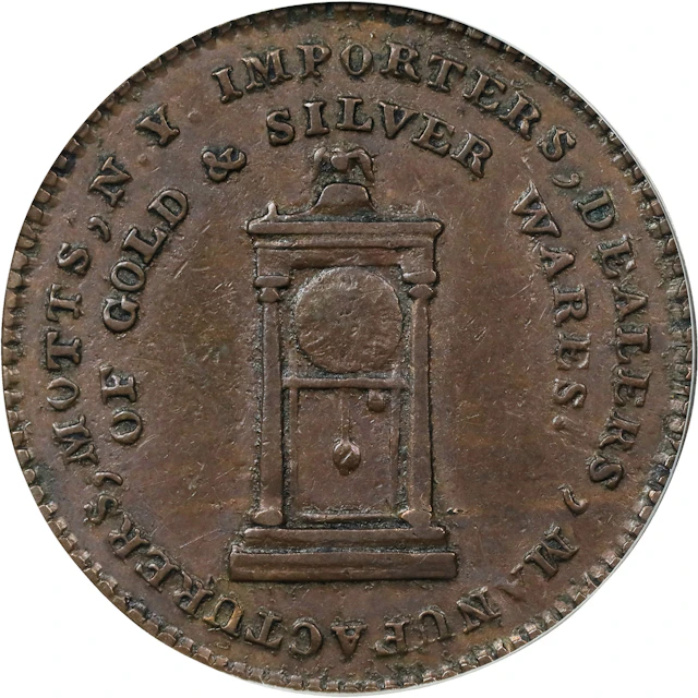 "1789" Mott Token. Rulau-E NY 611, Breen-1021. Thin Planchet. Plain