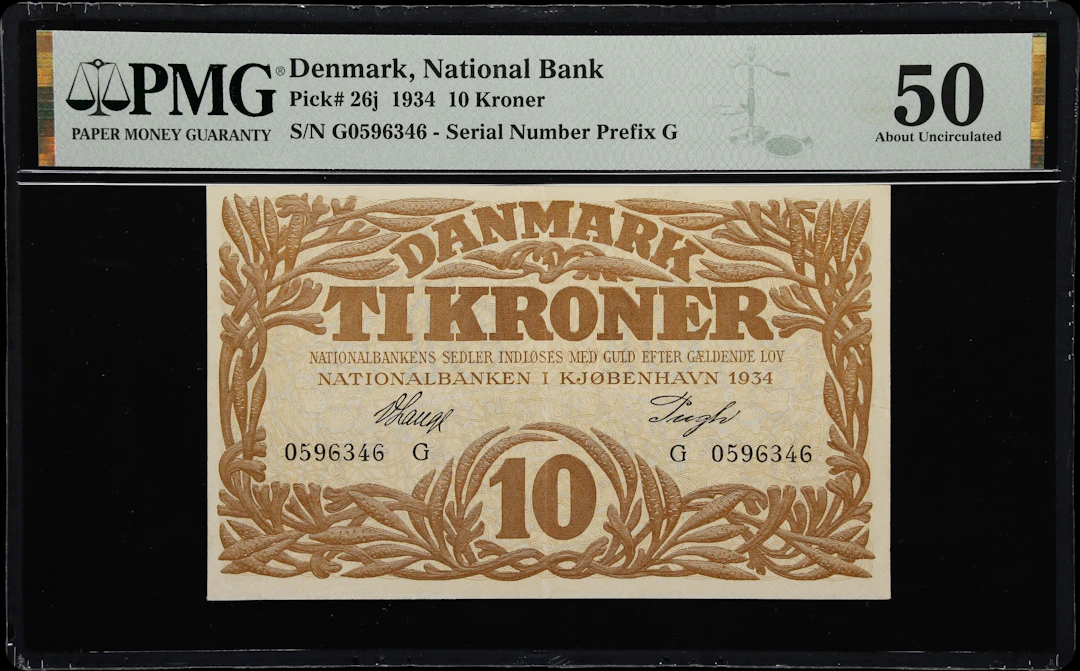 (◊) DENMARK. Nationalbanken i Kjobenhavn. 10 Kroner, 1934. P-26j.