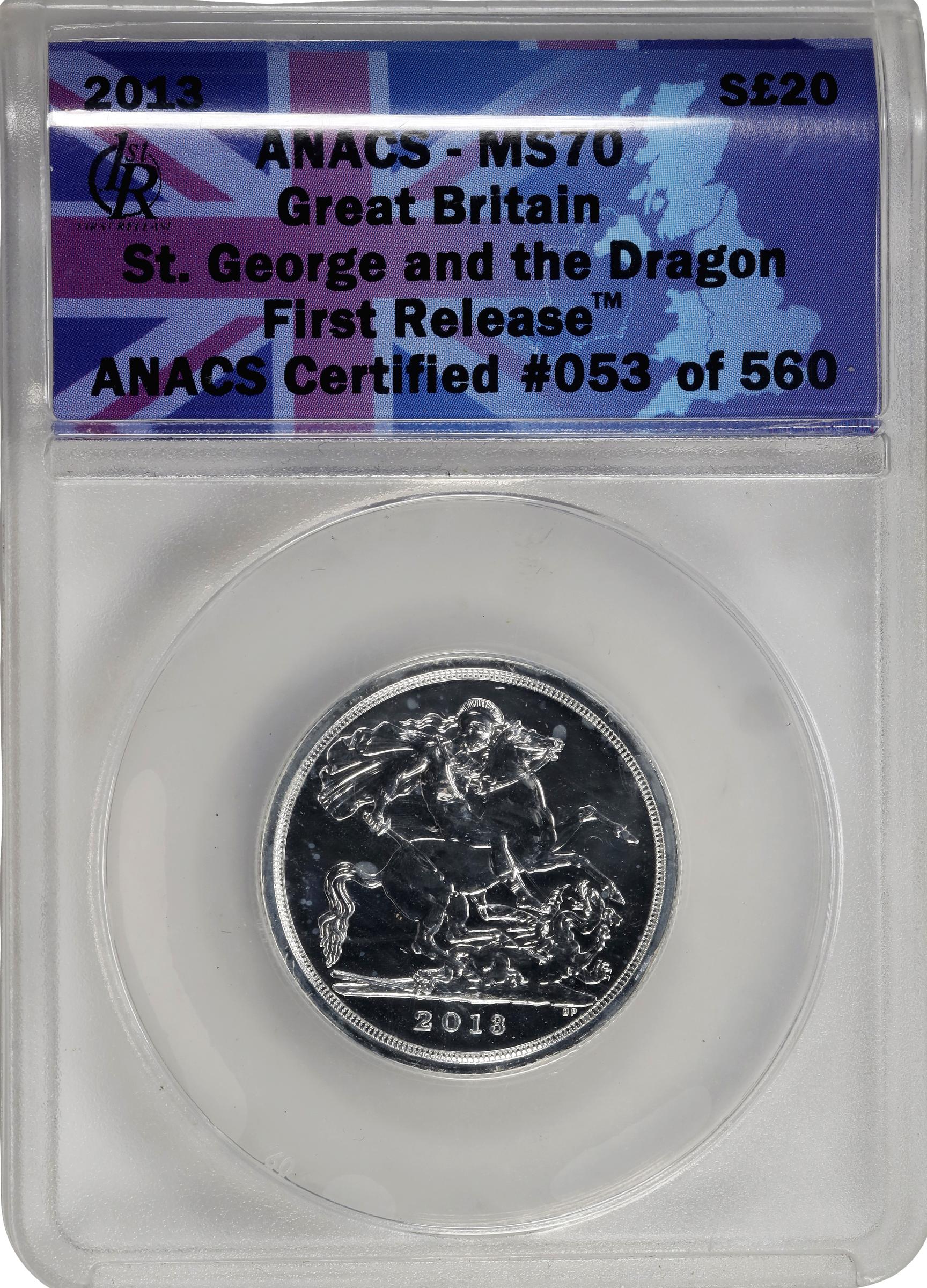 (0.5 oz, 15.552 g ASW). Great Britain. 2013 Saint George And The Dragon