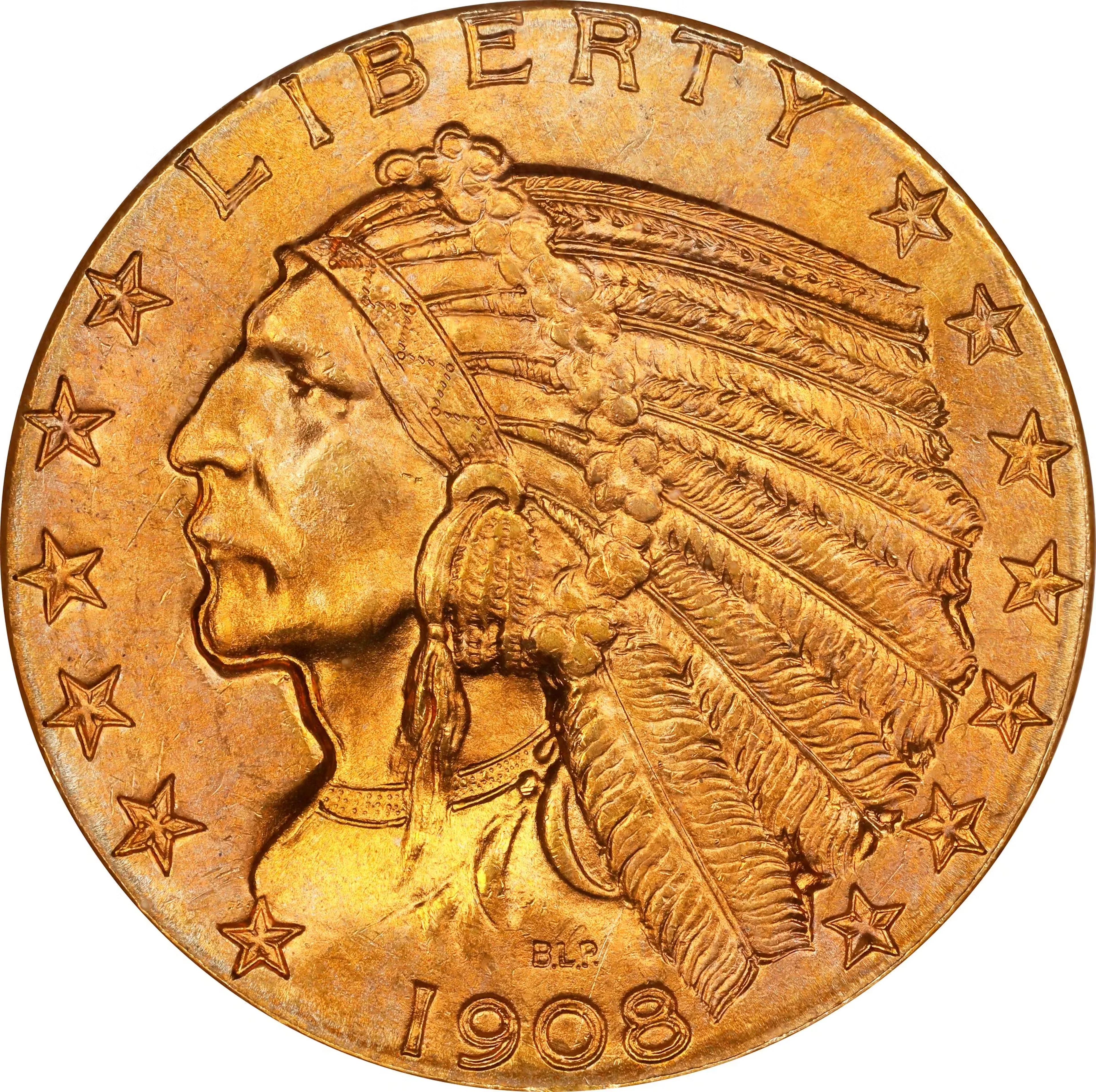 1908 Indian Half Eagle. MS-67 (NGC).
