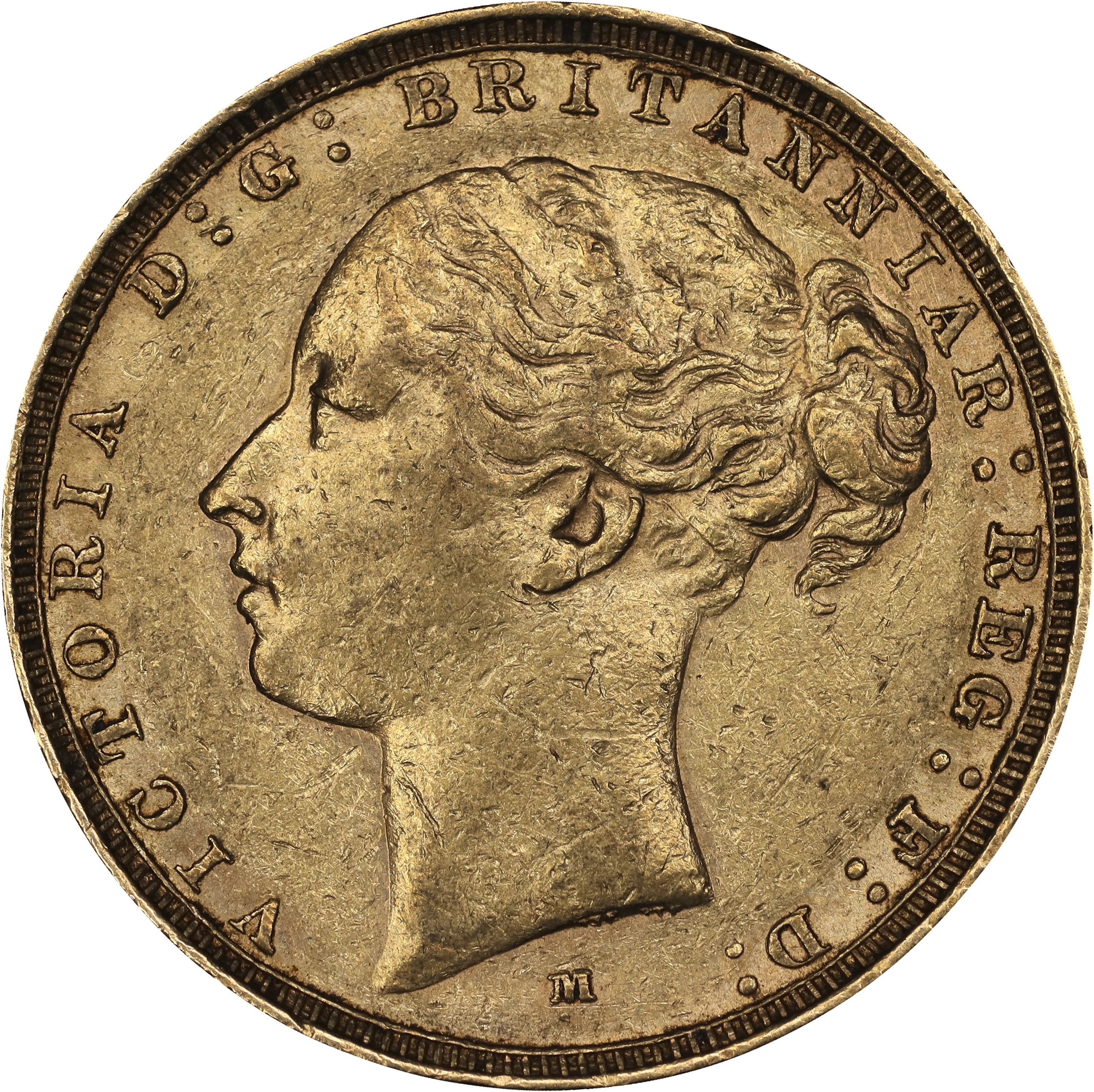 (0.236 oz, 7.325 g AGW). Australia. 1882-M Gold Sovereign.