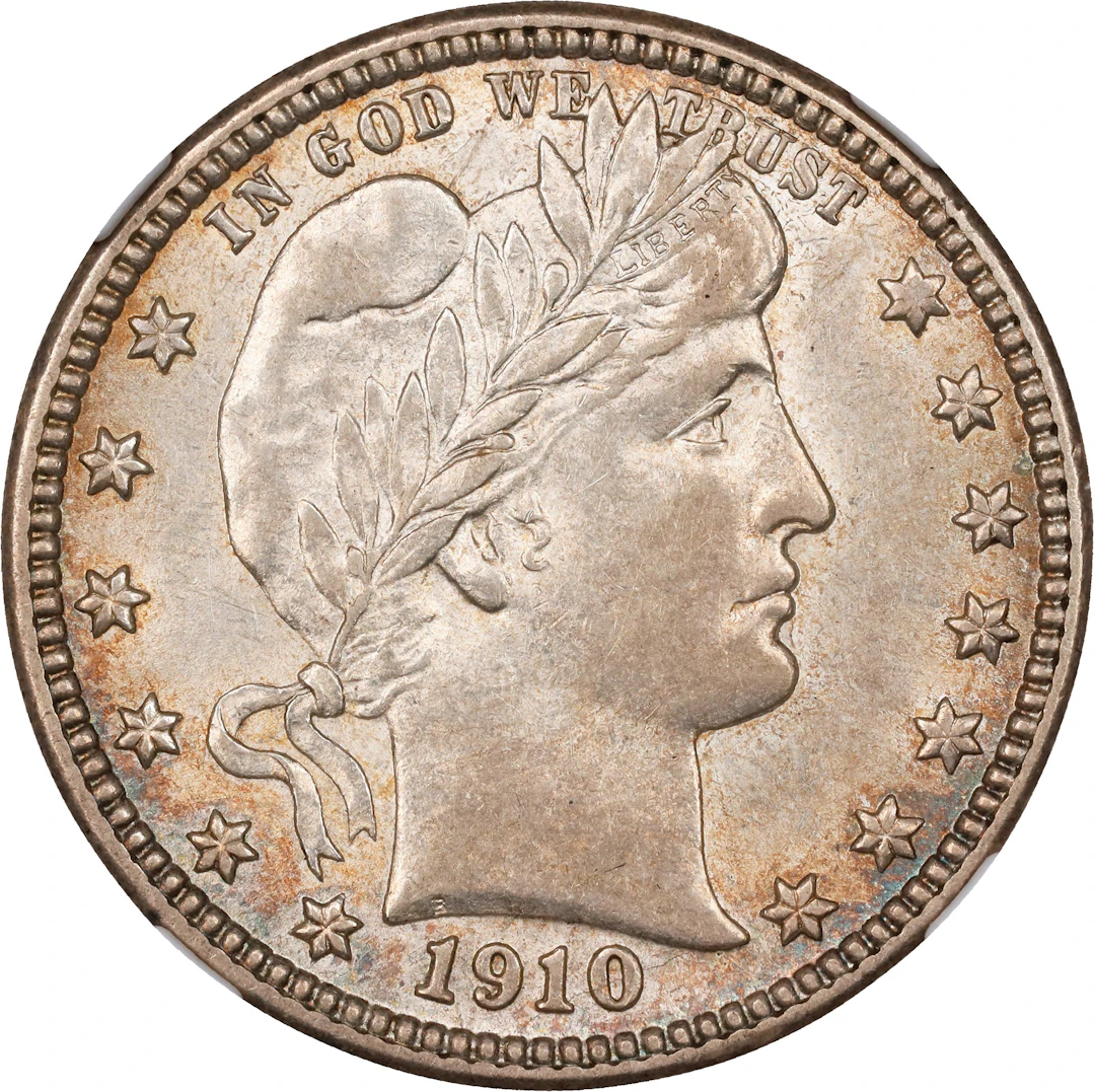 1910-D Barber Quarter. AU-58 (NGC).