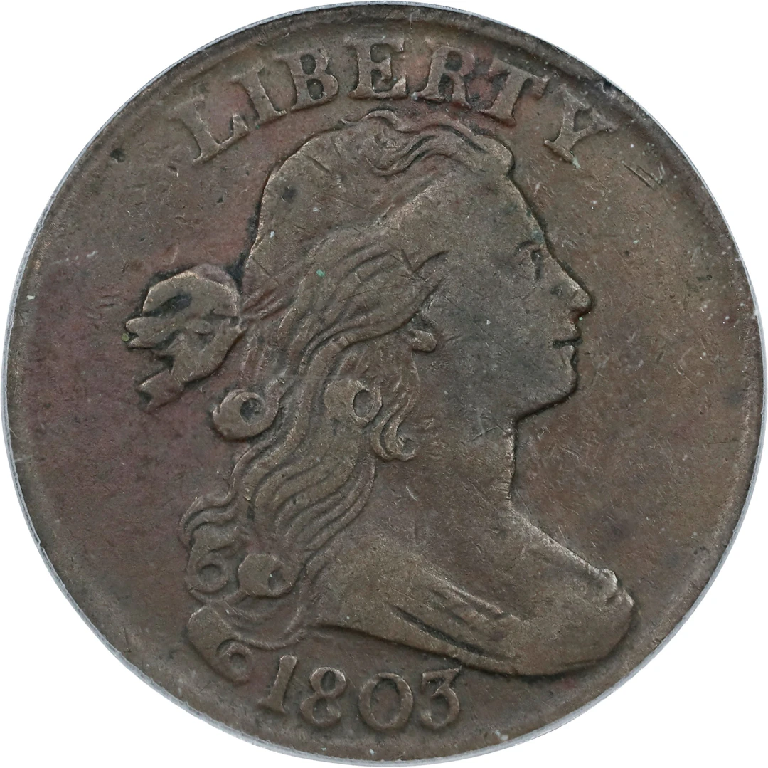 1803 Draped Bust Cent. S-258, B-17. Rarity-1. Small Date, Large Fraction.