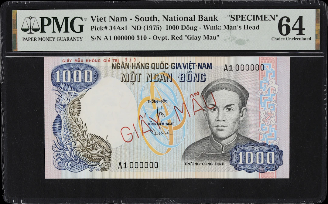 VIETNAM, SOUTH. National Bank of Vietnam. 1000 Dong, ND (1975). P-34As1.