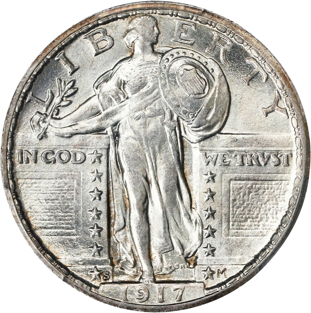 1917-S Standing Liberty Quarter. Type II. MS-65 (PCGS).