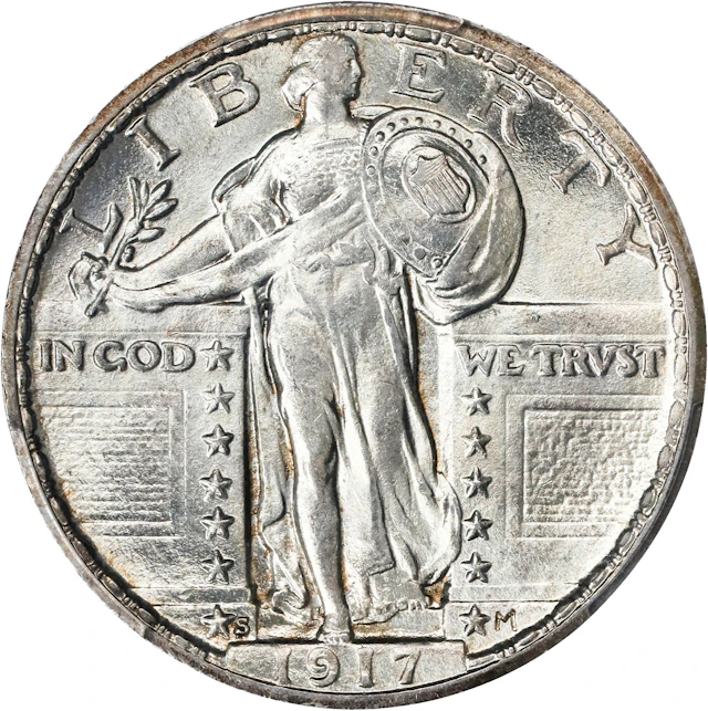 1917-S Standing Liberty Quarter. Type II. MS-65 (PCGS).