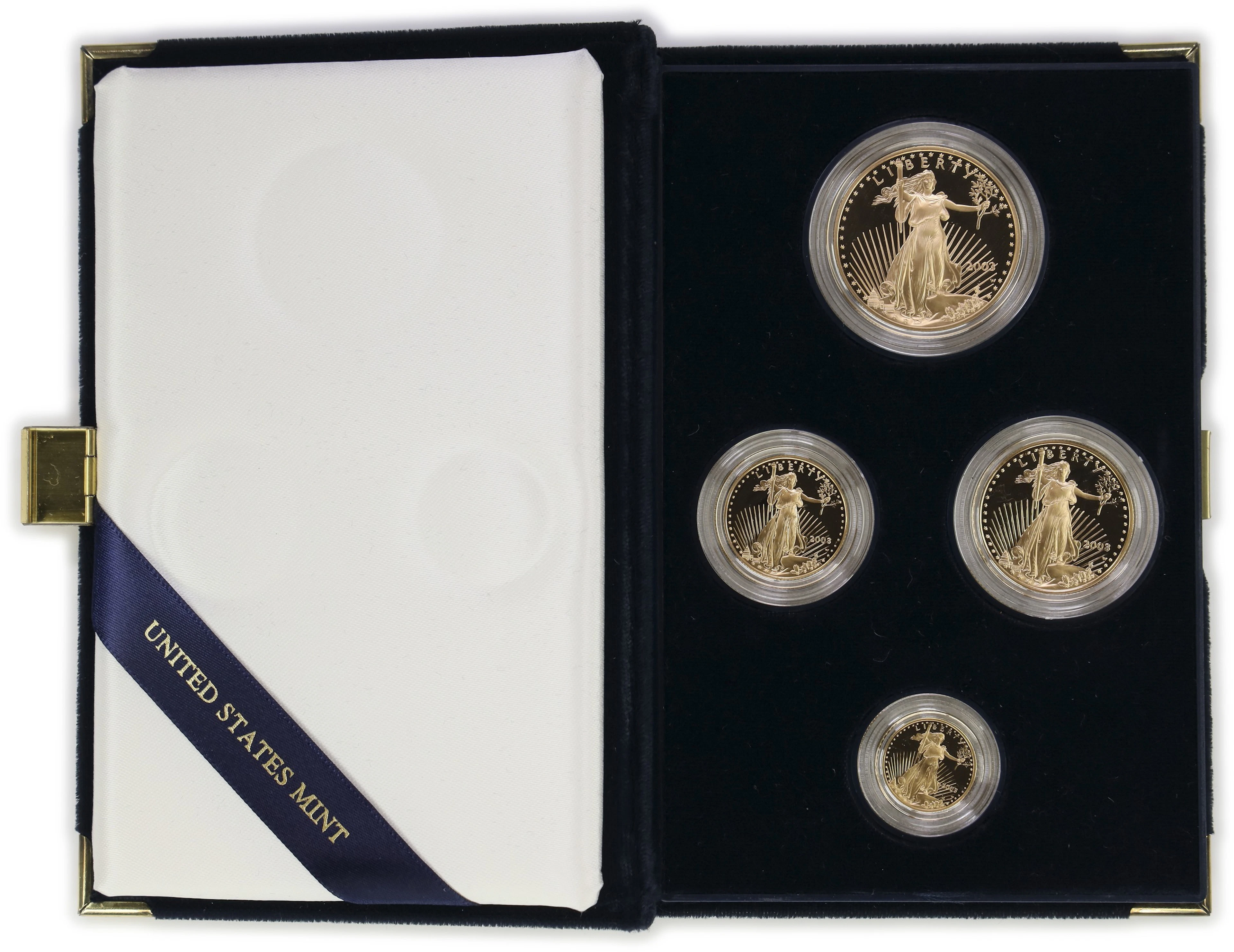 (1.85 oz, 57.542 g AGW). 2003-W American Gold Eagle Four-Coin Set. Proof.