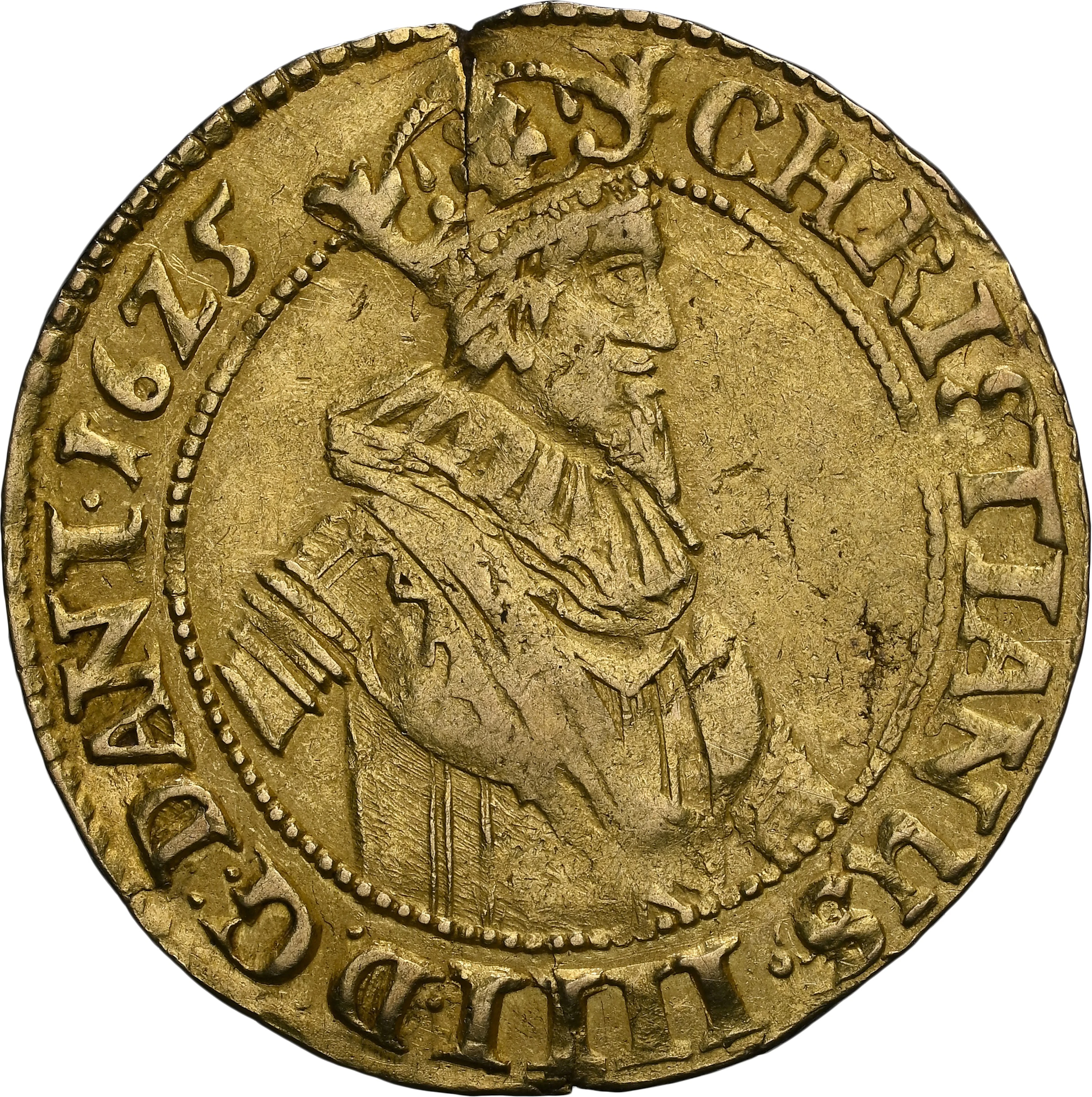 DENMARK. Gold Gulden (Rhinsk Gylden), 1625. Copenhagen Mint. Christian