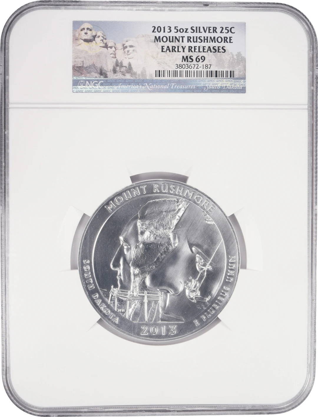 (5 oz, 155.52 g ASW). 2013 Mount Rushmore America the Beautiful 5