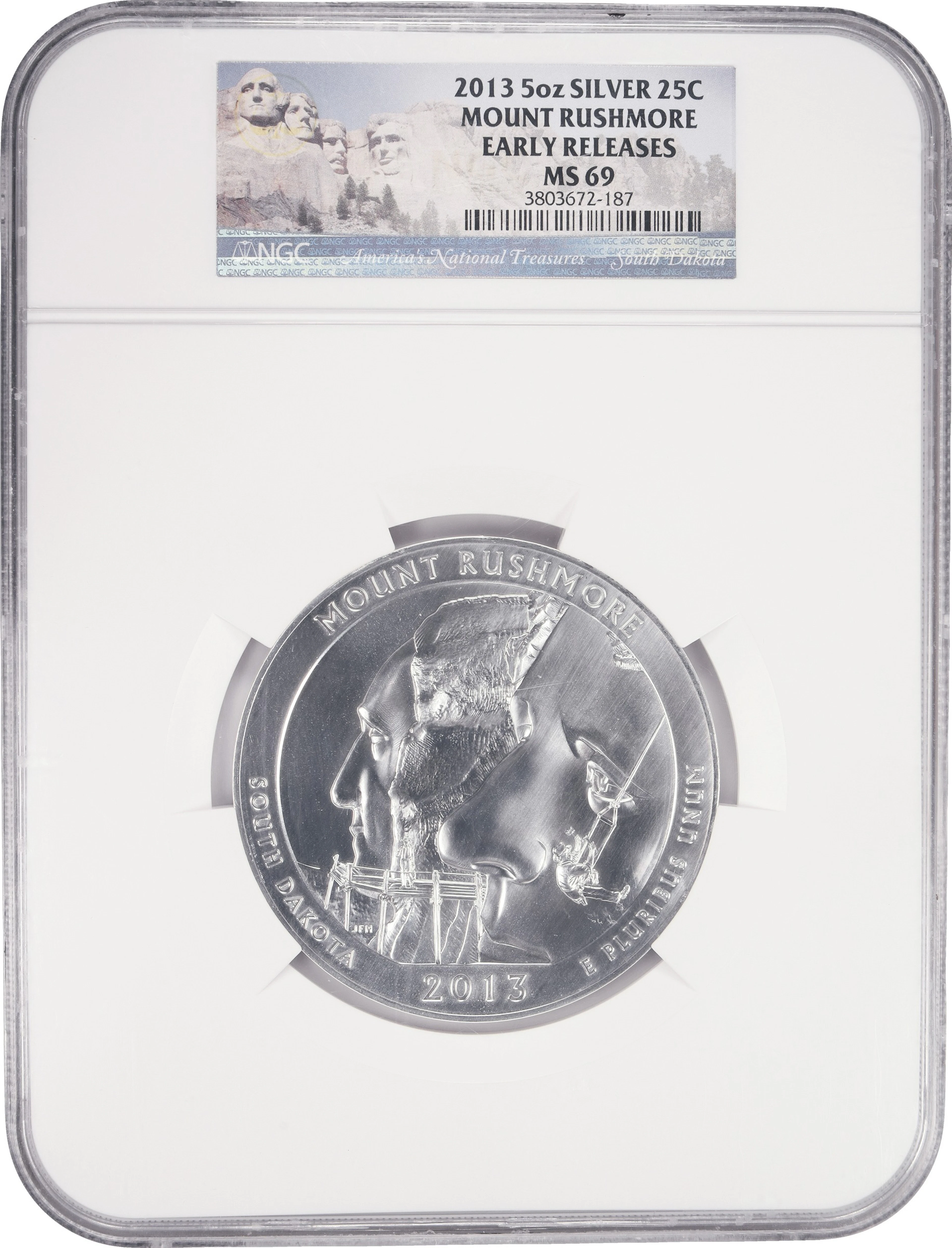 (5 oz, 155.52 g ASW). 2013 Mount Rushmore America the Beautiful 5