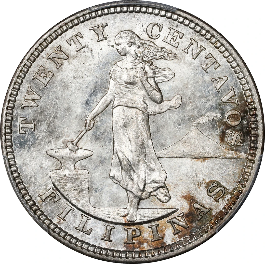 PHILIPPINES. 20 Centavos, 1904. San Francisco Mint. PCGS MS-63.