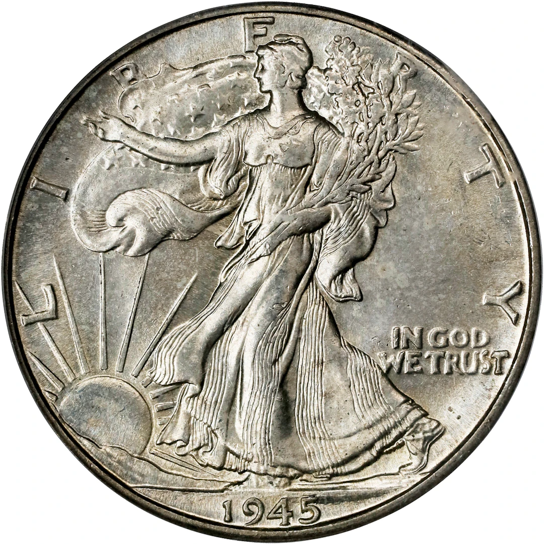 1945-D Walking Liberty Half Dollar. MS-65 (PCGS). OGH Generation 2.0 Doily.