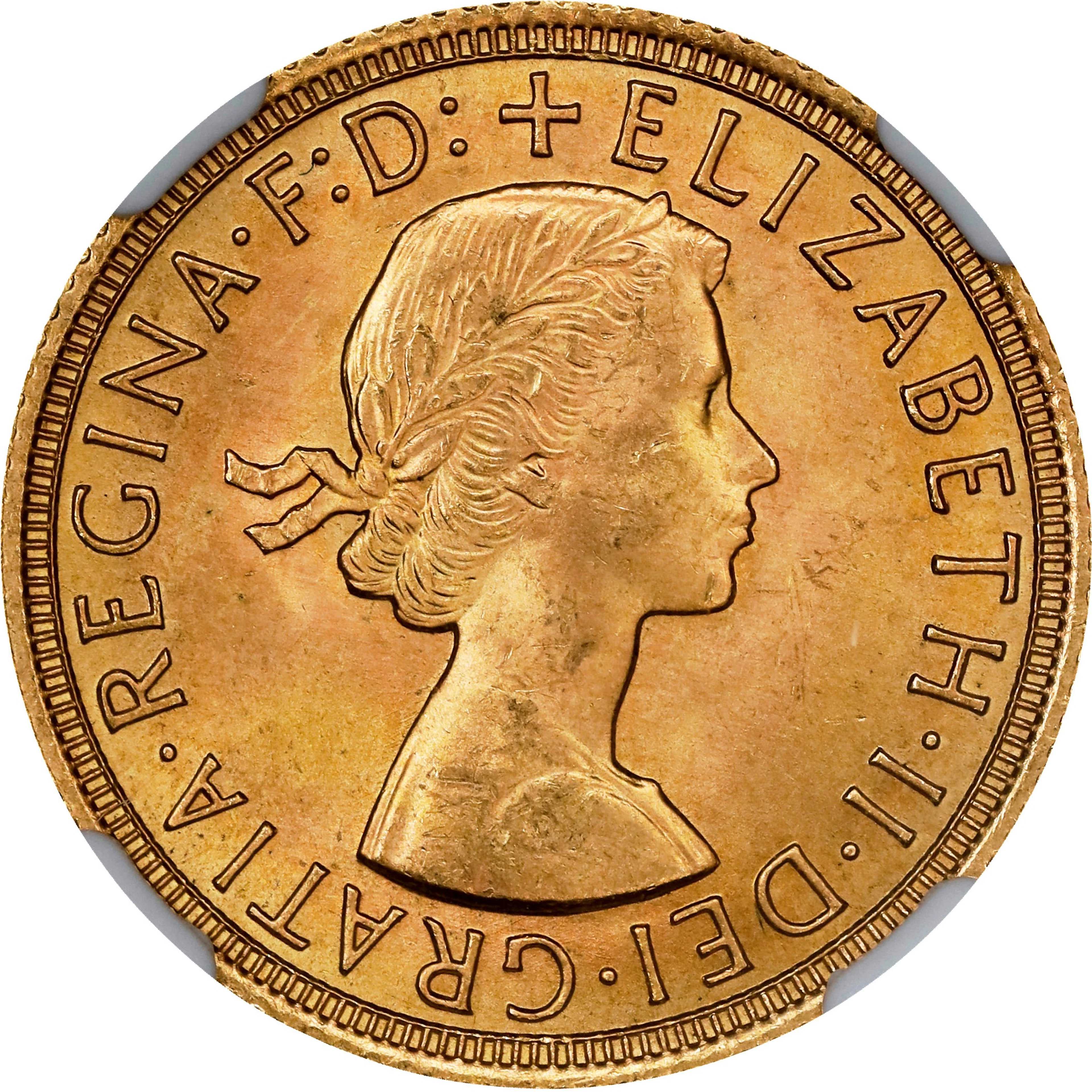 GREAT BRITAIN. Sovereign, 1965. London Mint. Elizabeth II. NGC MS-65.