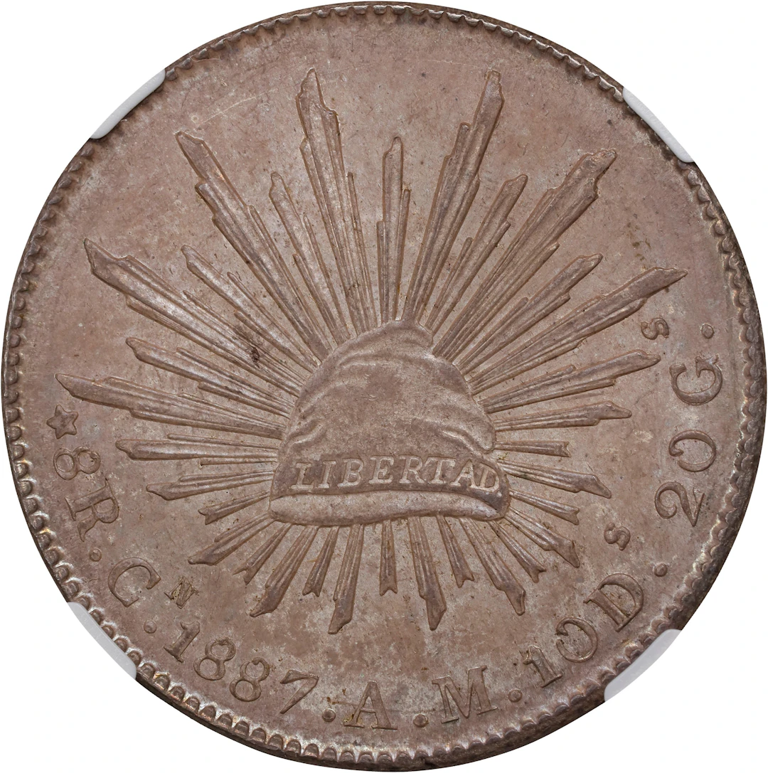 MEXICO. 8 Reales, 1887-Cn AM. Culiacan Mint. NGC MS-62.