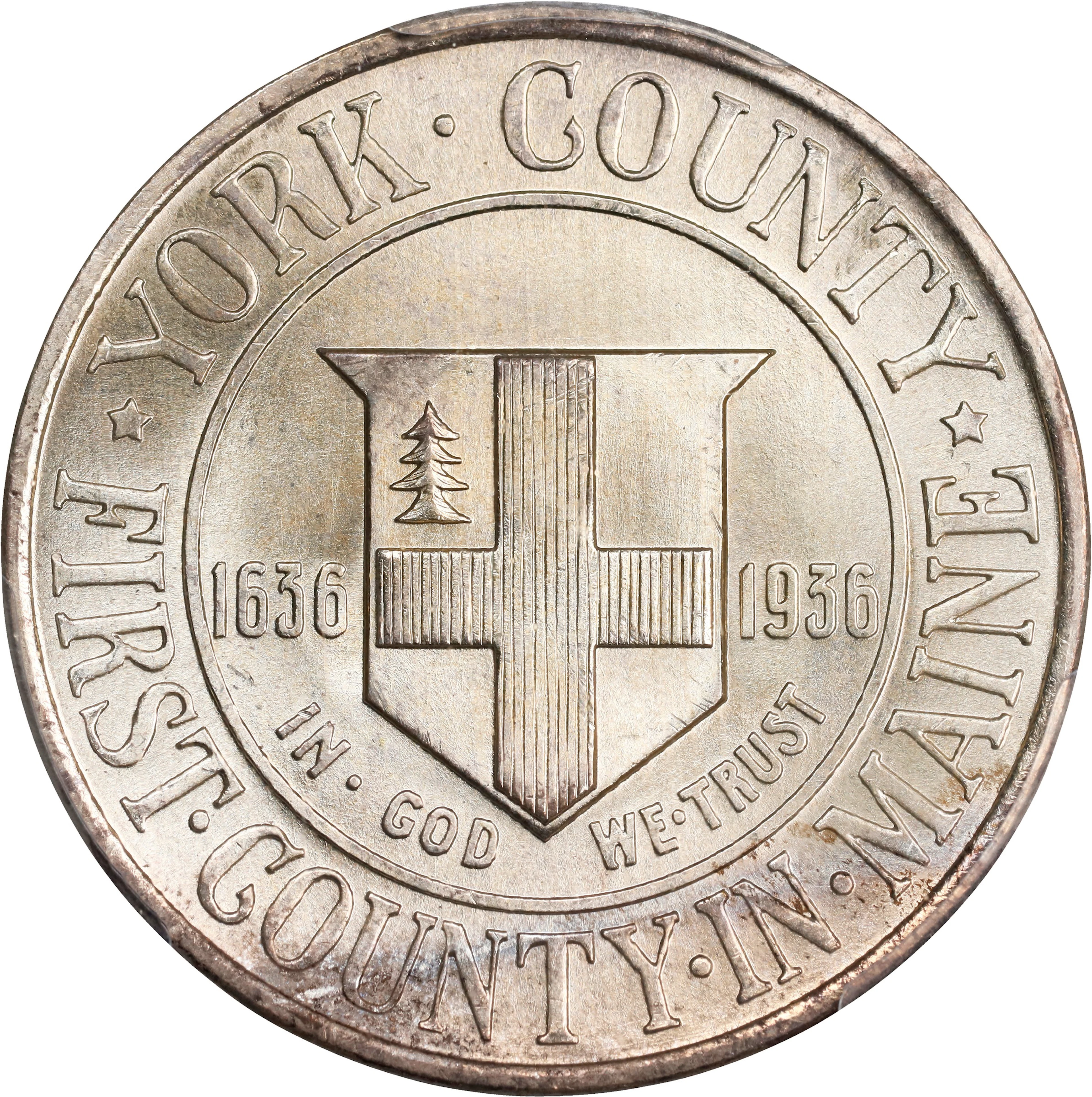 1936 York County, Maine Tercentenary. MS-65 (PCGS).
