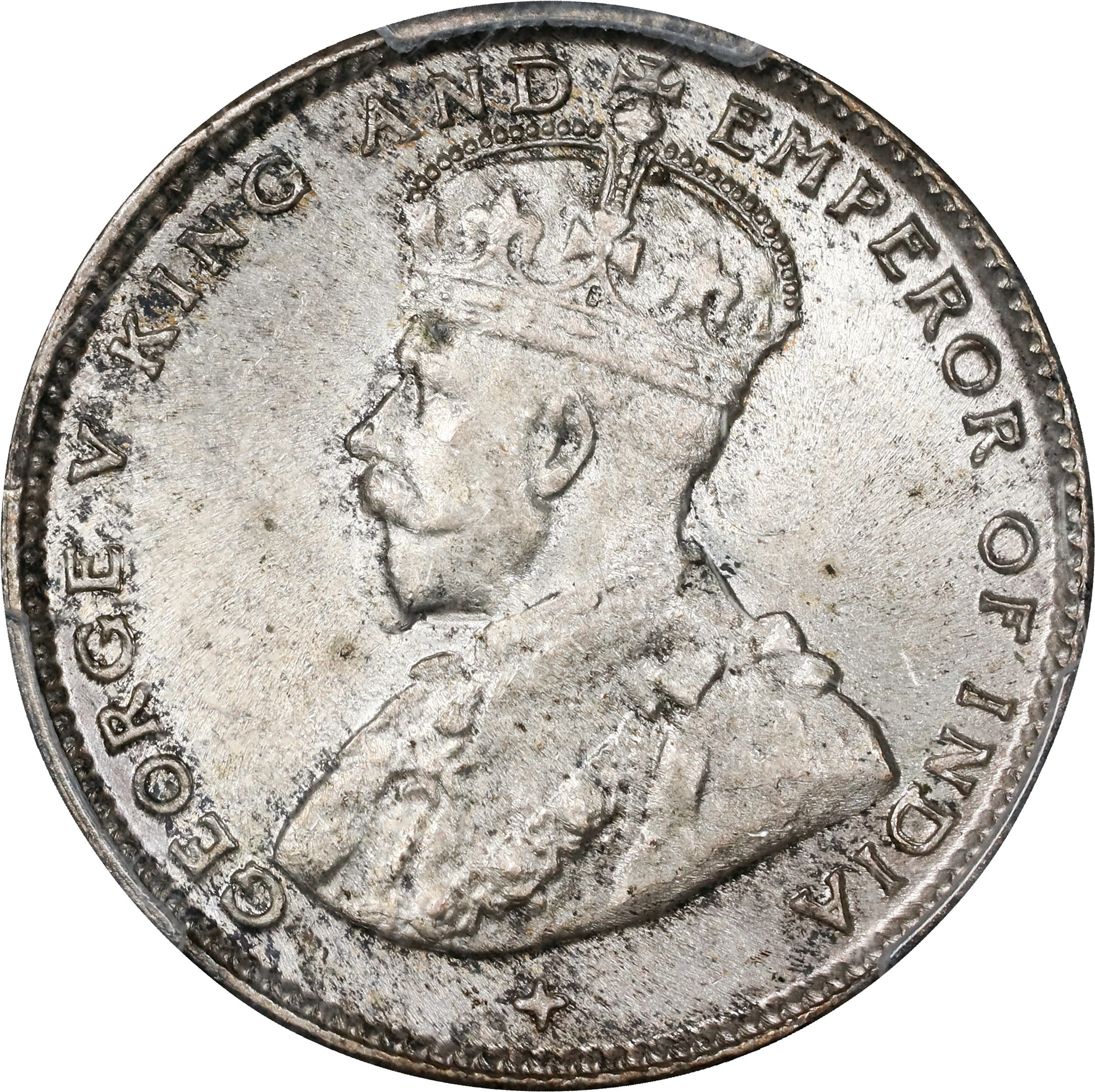 STRAITS SETTLEMENTS. 20 Cents, 1919-B. Bombay Mint. George V. PCGS MS-65.