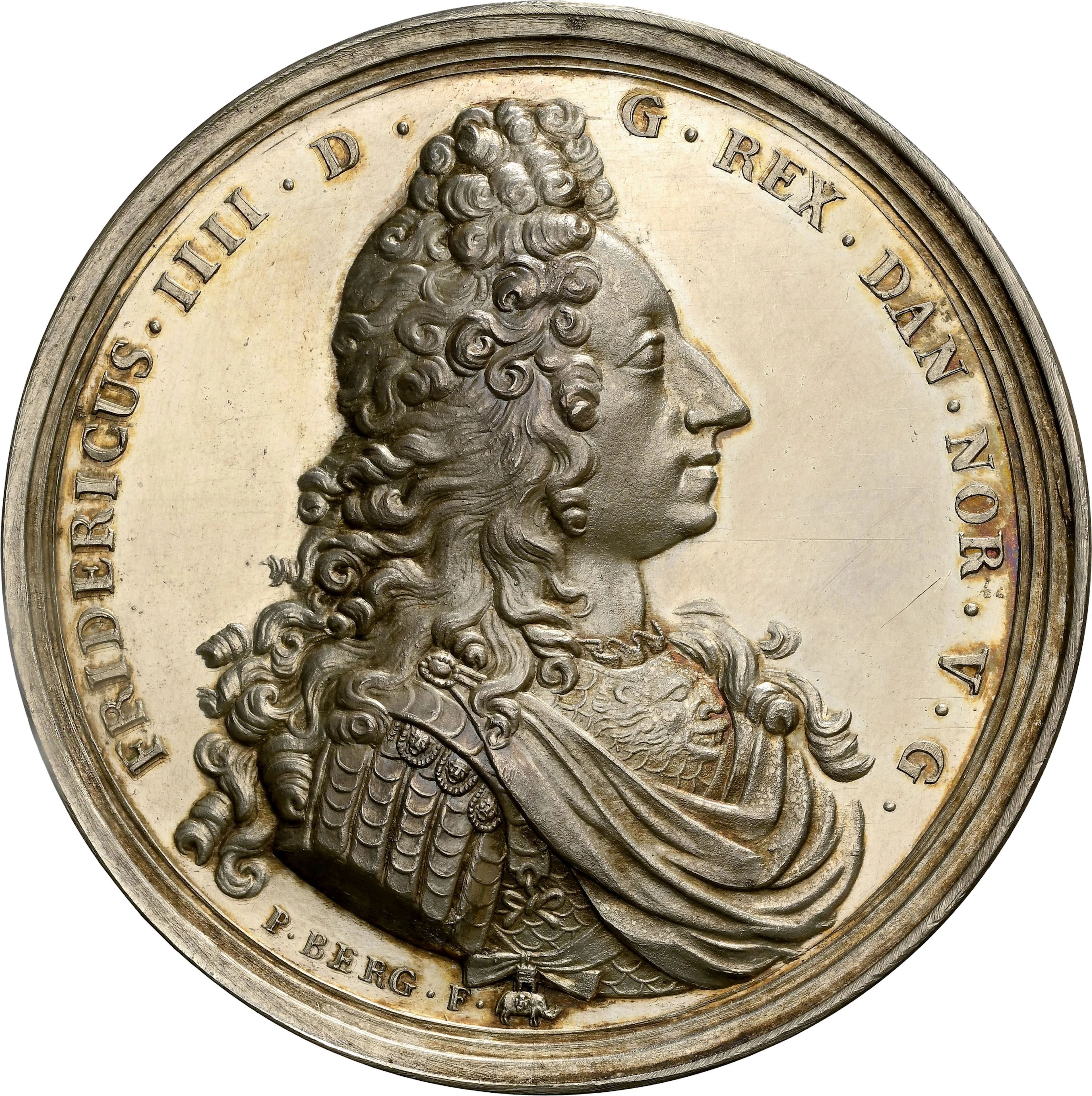 DENMARK. Surrender of Tönningen Restrike Silver Medal, 1714. Frederik