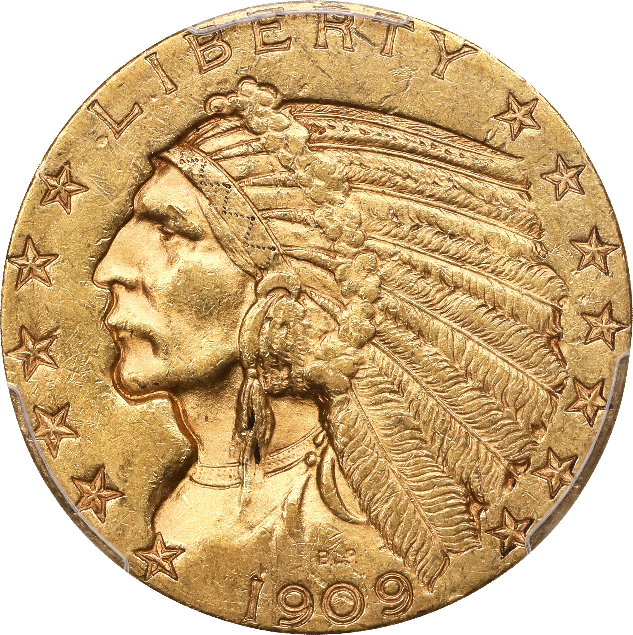 1909-O Indian Half Eagle. AU-58 (PCGS). CMQ.
