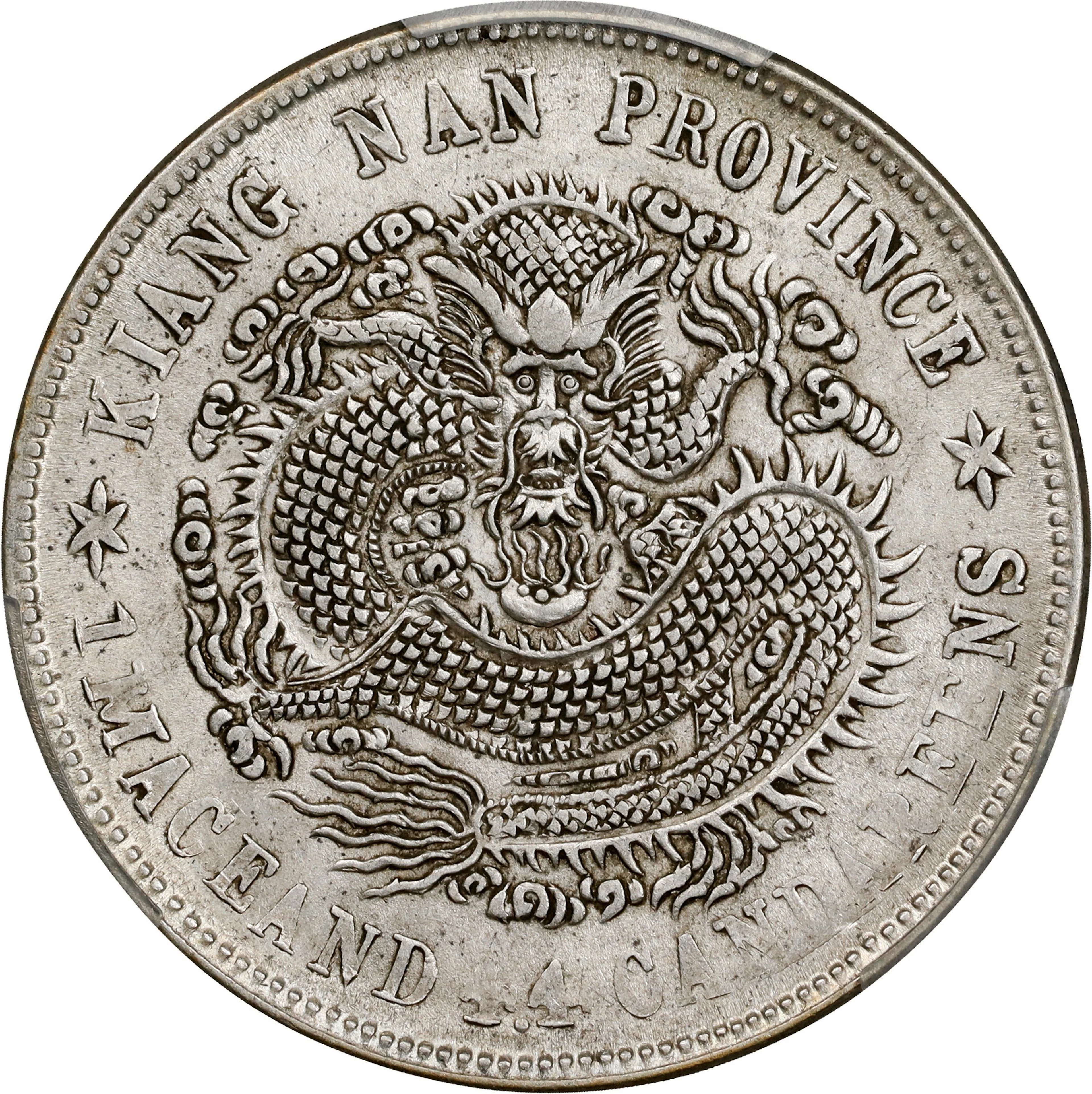 (t) CHINA. Kiangnan. 1 Mace 4.4 Candareens (20 Cents), CD (1901).