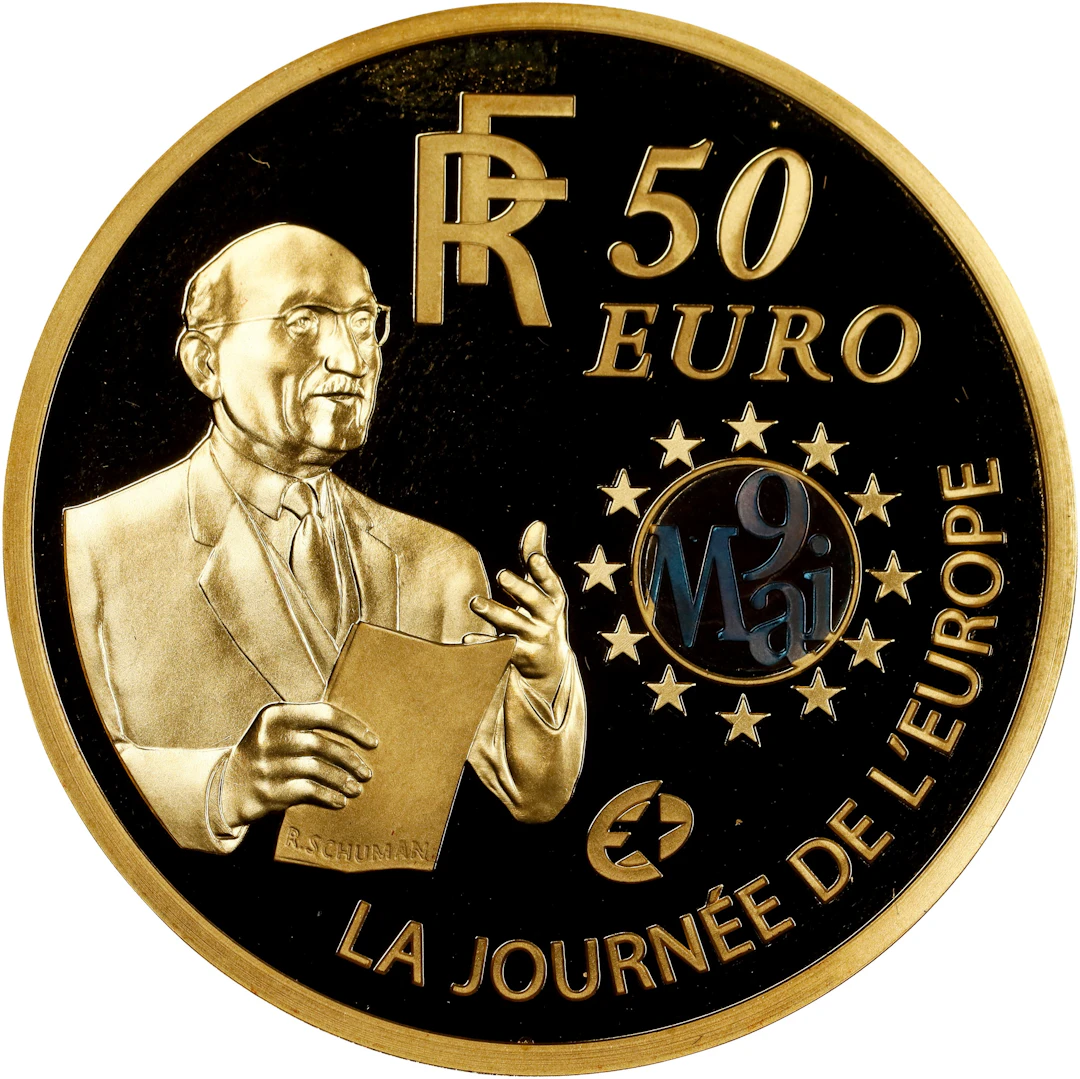 (1 oz, 31.104 g AGW). France. 2006 Robert Schuman Europa Gold 50 Euros.